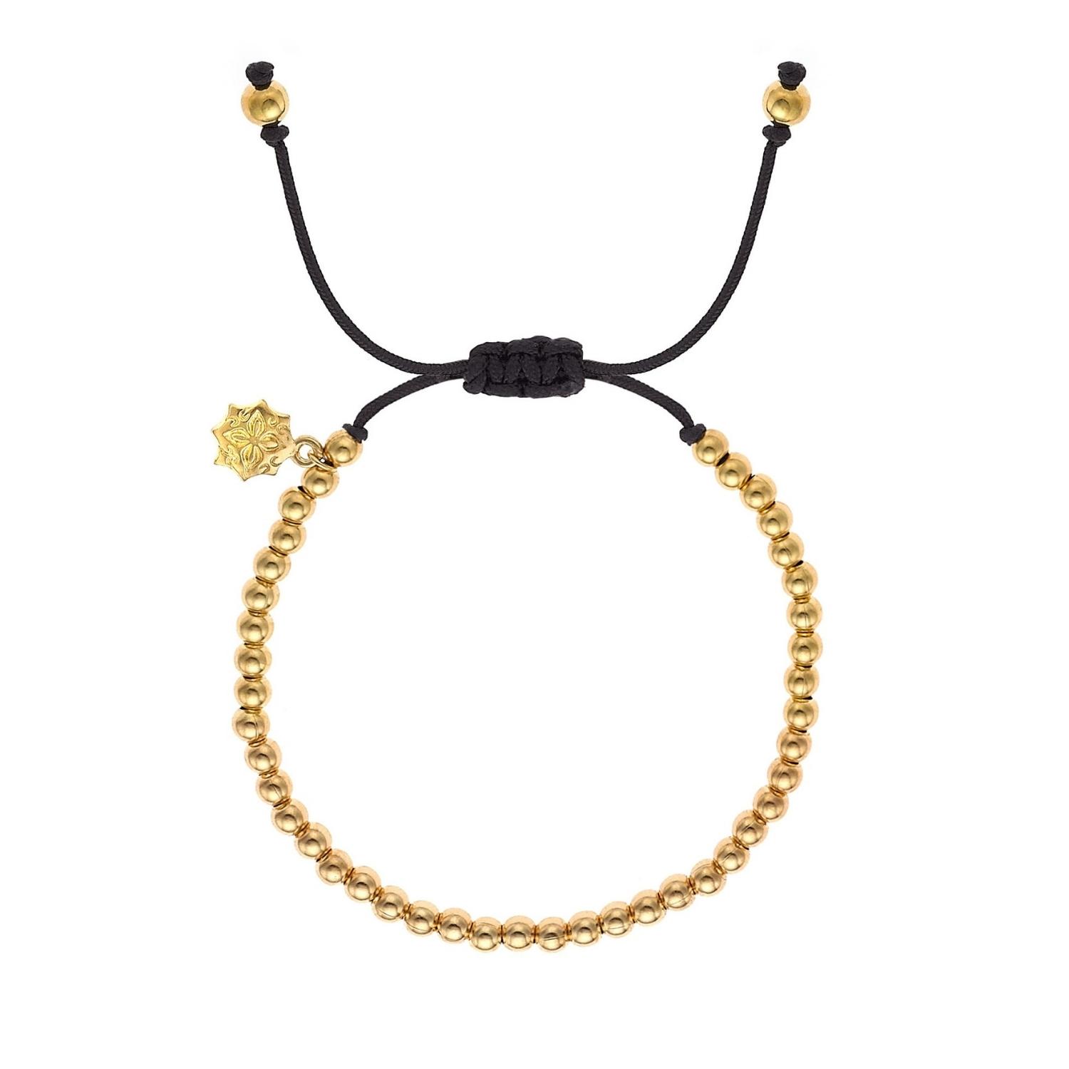 Gold Men’s Black Misanga Bracelet In Vermeil Dower & Hall