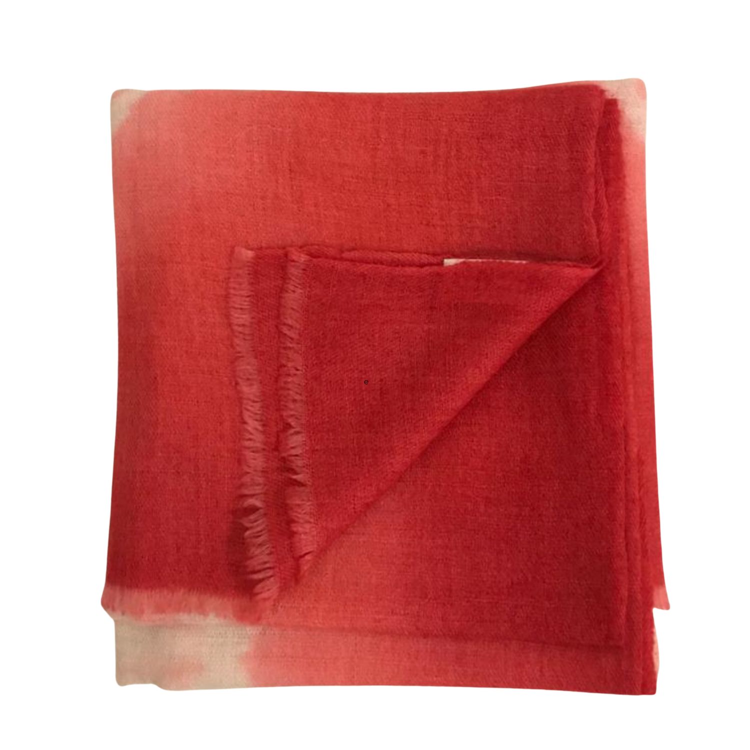 Women’s Red / White Red And White Tie-Dye Cashmere Pashmina Scarf Heritagemoda