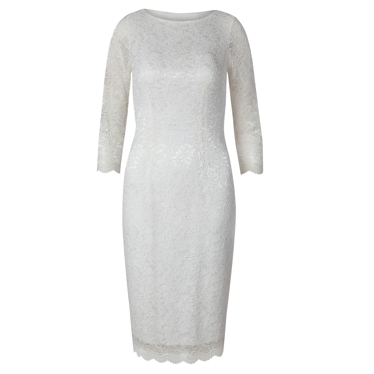 Women’s White Katherine Wedding Lace Shift Dress In Ivory L/Xl Alie Street London