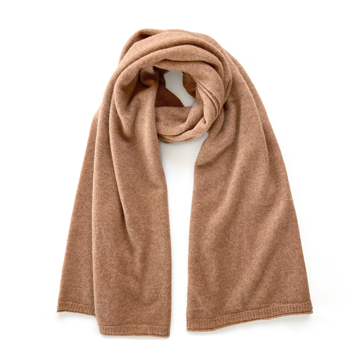 Women’s Brown Rome Oversized Cashmere Scarf In Camel Melange One Size Cheeky Goats