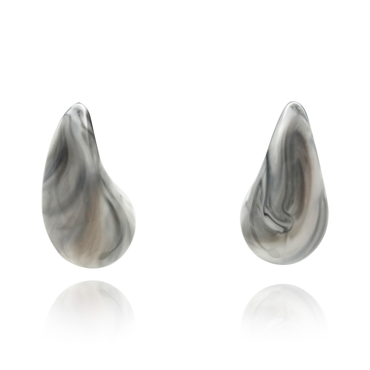 Women’s Grey Resin Pierced Hoop Earrings Michael Nash Jewelry