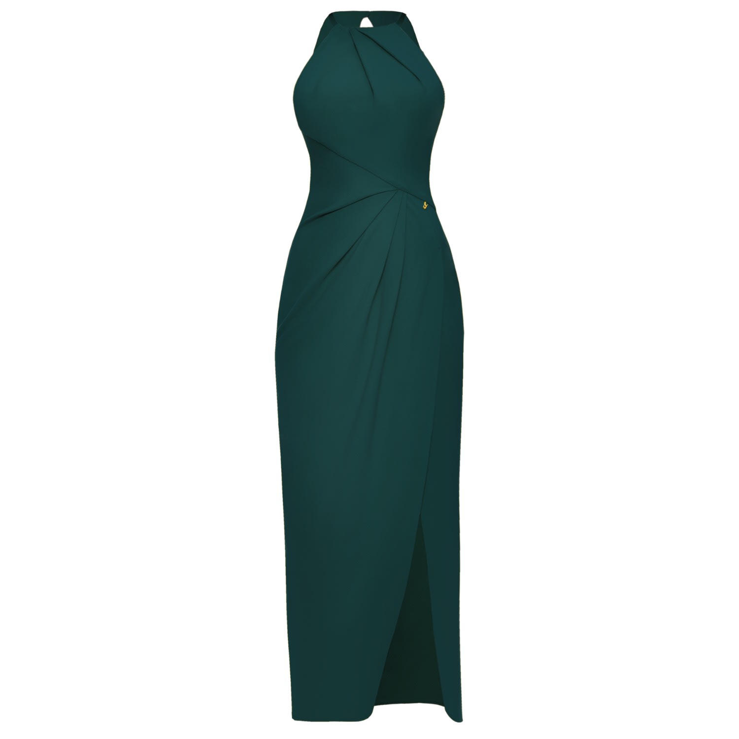 Women’s Draped Dress Sofia Emerald Green Extra Large Angelika Jozefczyk