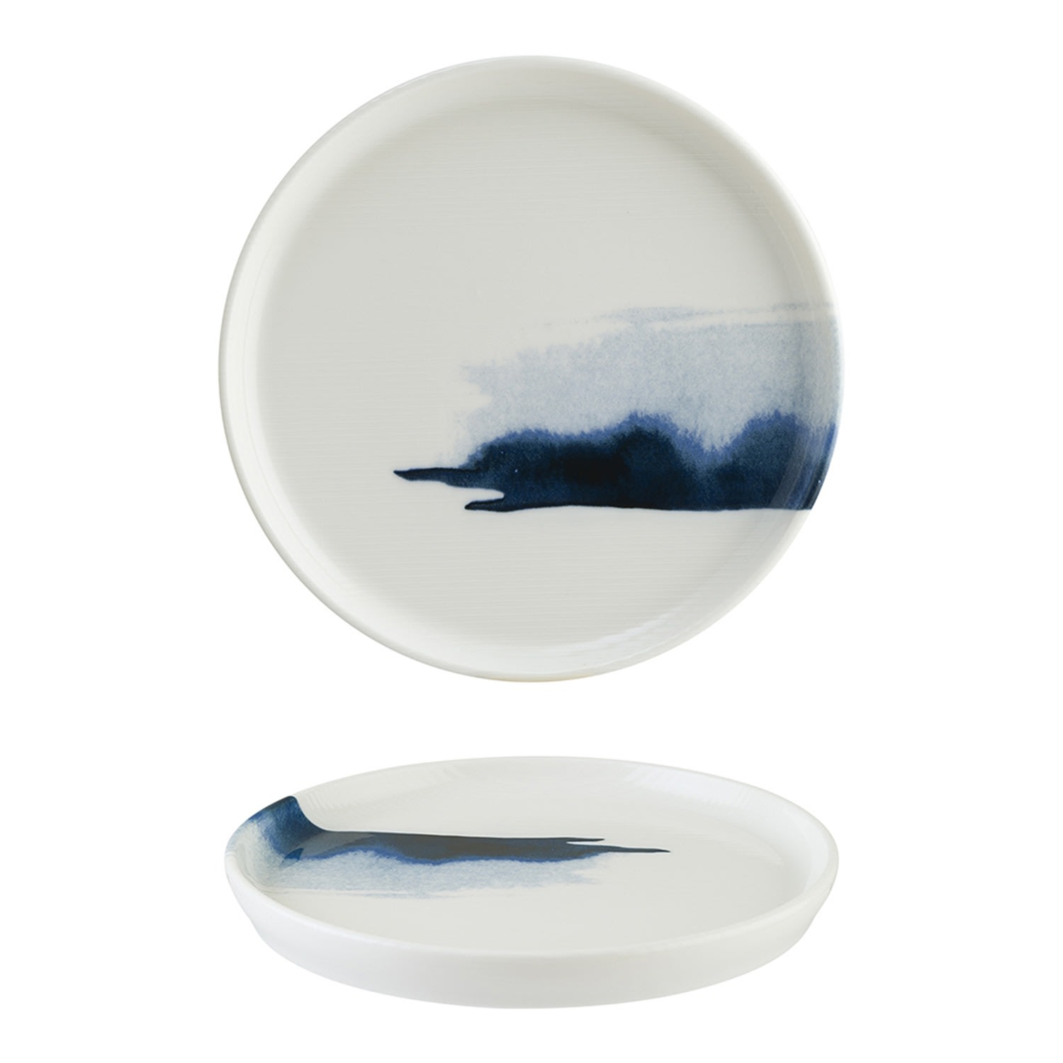 Blue Wave Porcelain Plate Decorated Round 11.00" X 11.00" X 0.50" One Size Turgla Home