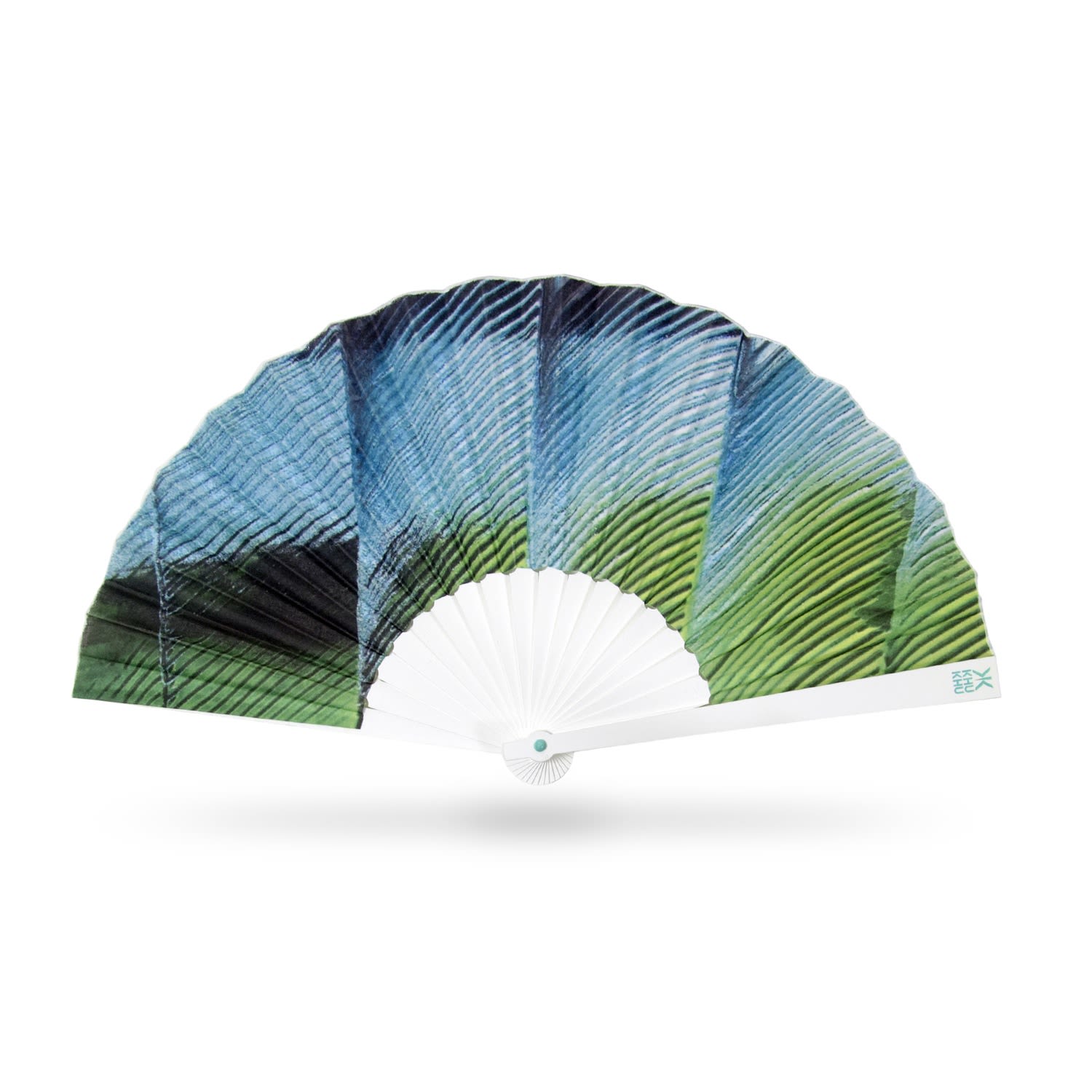 Blue / Green / White The Macaw Hand-Fan Khu Khu