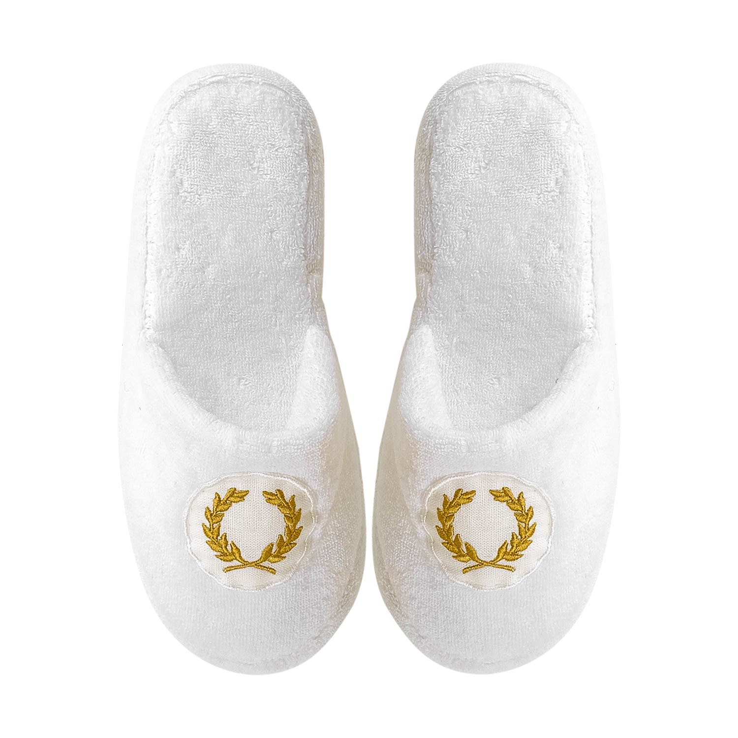 Women’s Golden Petals Embroidery Cotton Bath Slippers Small Km Home Collection