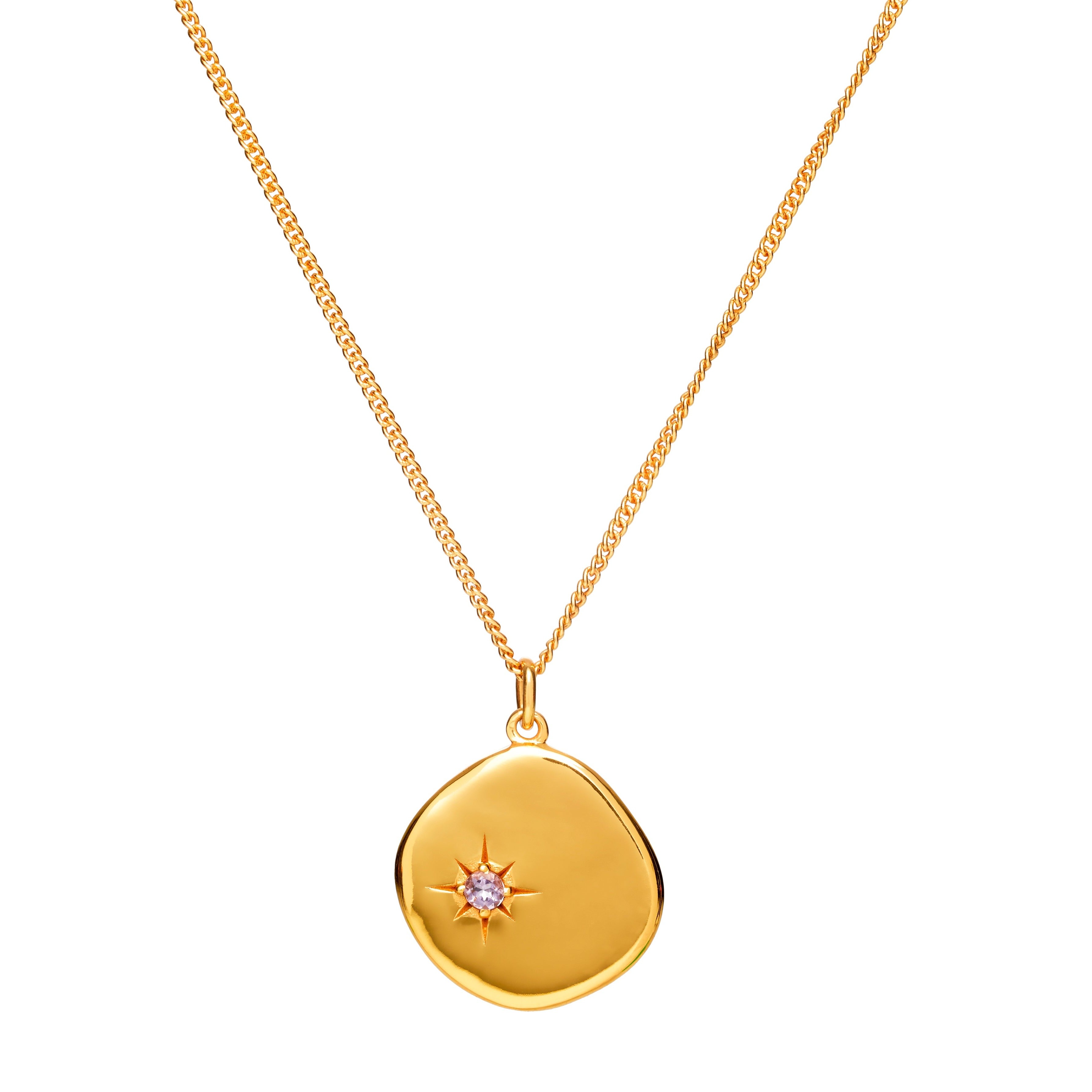 Women’s February Birthstone Necklace - Gold Mosuo Jewellery