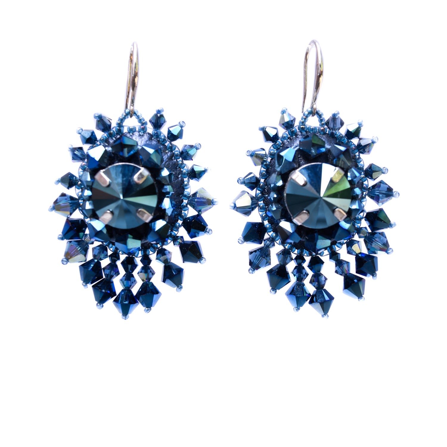 Women’s Scarab Earrings Metallic Blue Elevée Jewels