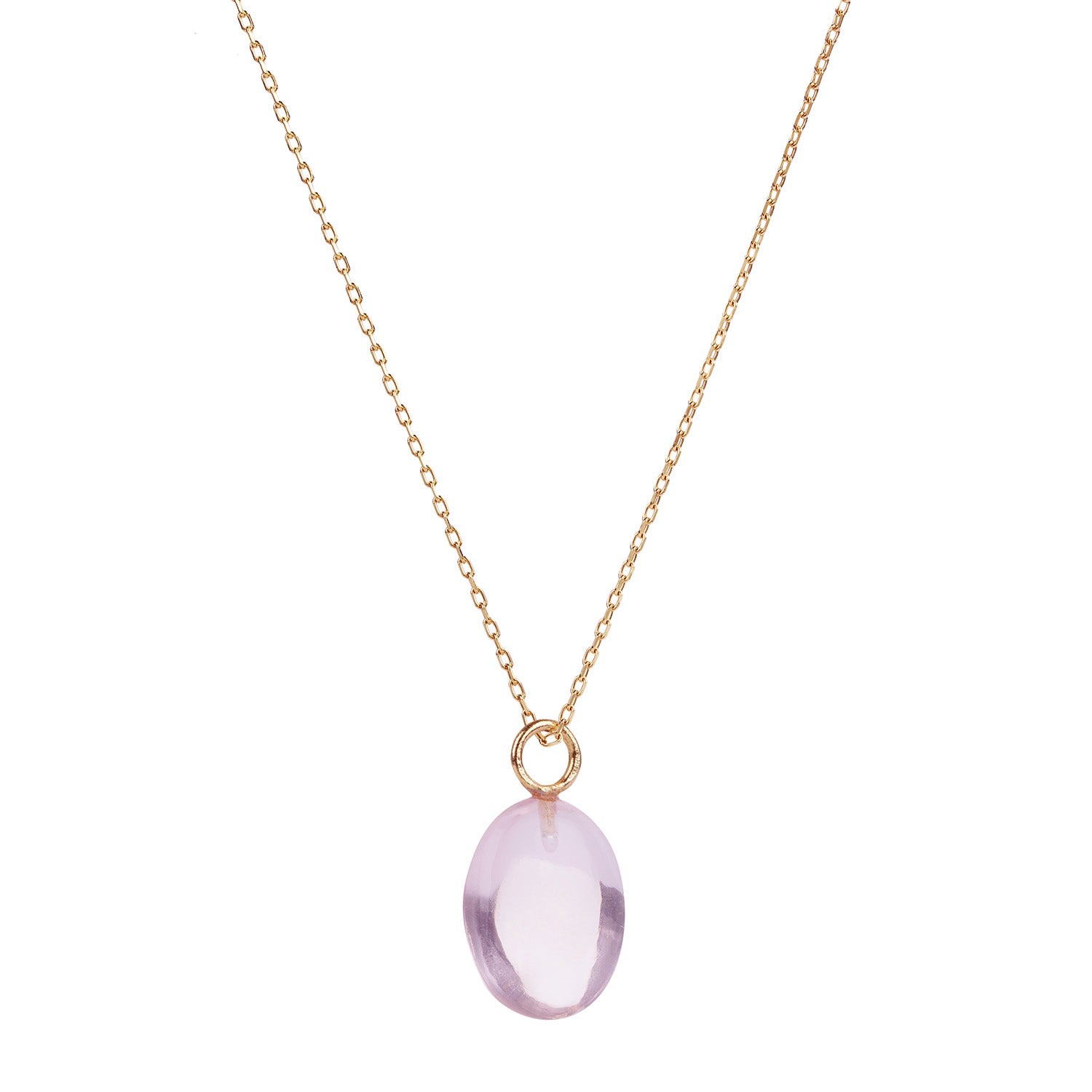 Women’s Gold / Pink / Purple Eden Gold Chain Necklace With Pink Quartz Pendant Amadeus