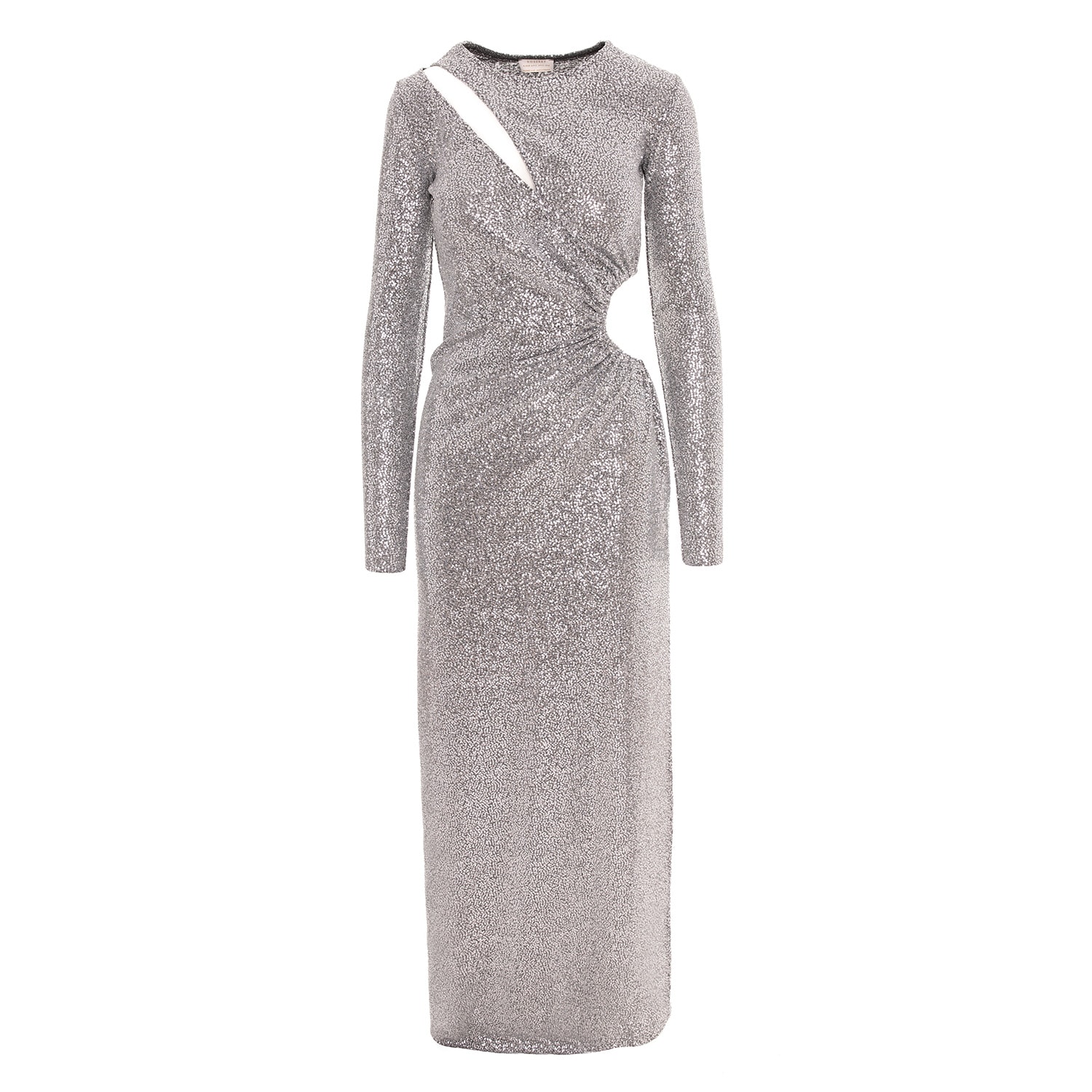 Women’s Mykonos Sequin Cut Out Maxi Dresss In Silver Xs/S Roserry