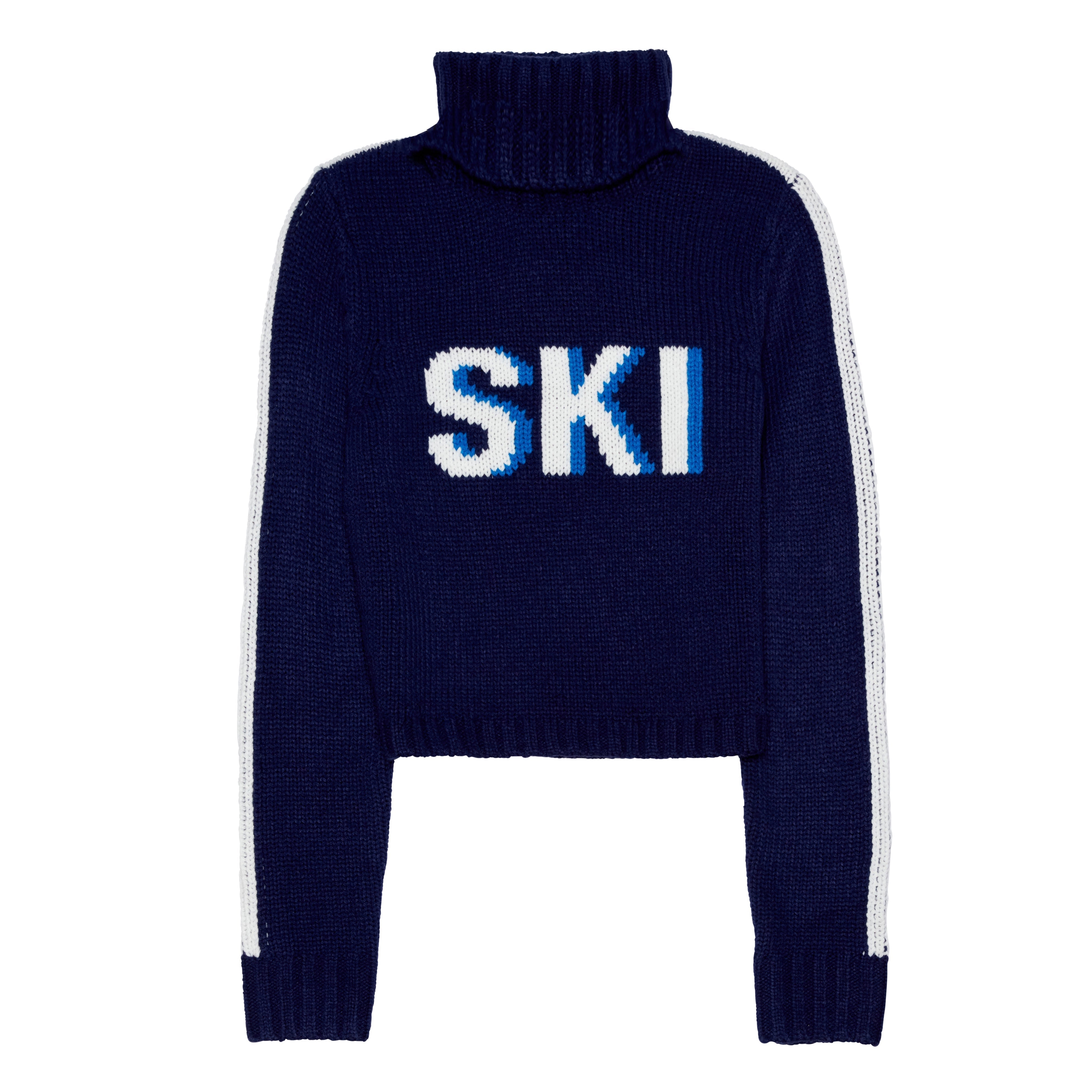 Women’s Blue Cropped Ski Turtleneck Sweater - Navy Xxs Ellsworth + Ivey