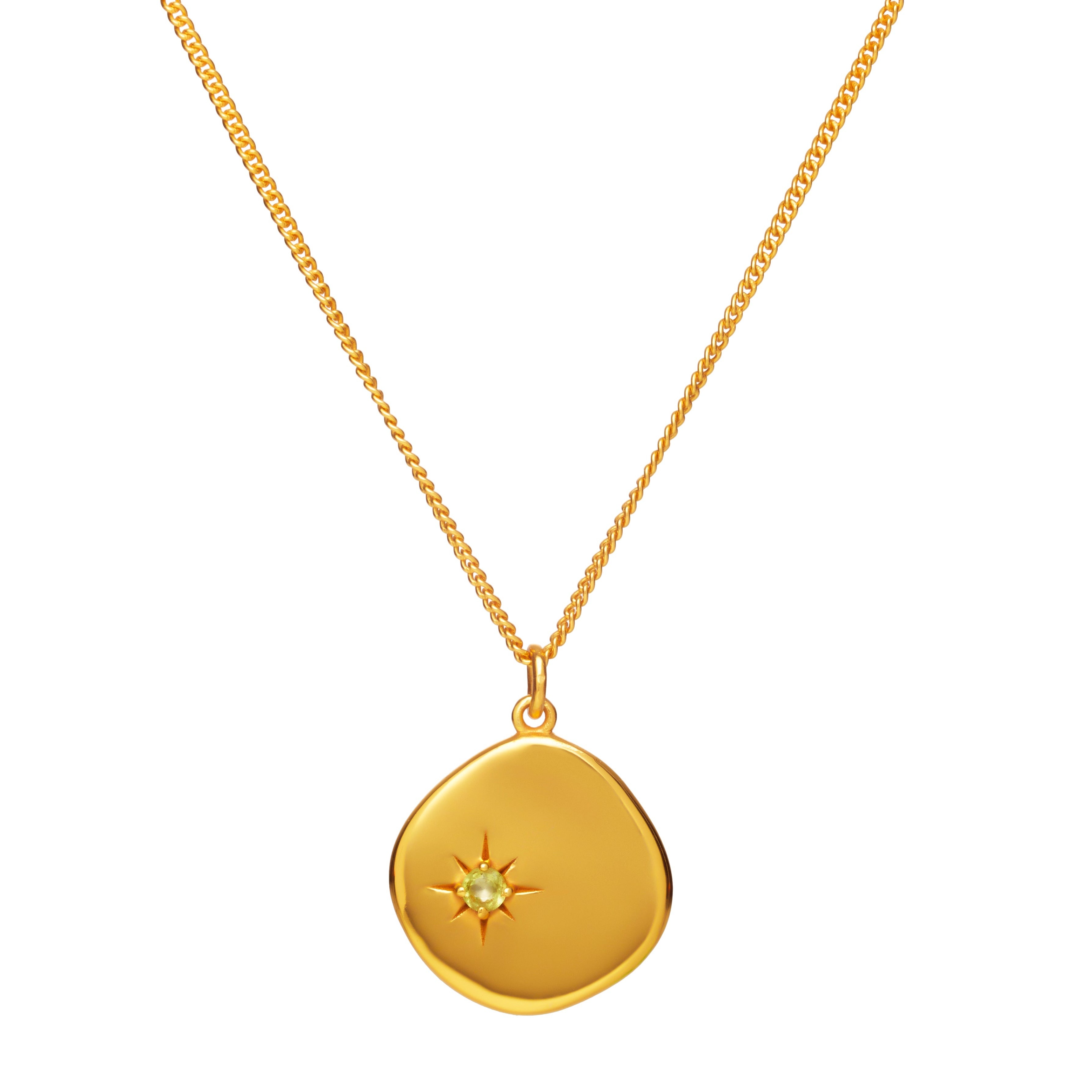 Women’s August Birthstone Necklace - Gold Mosuo Jewellery