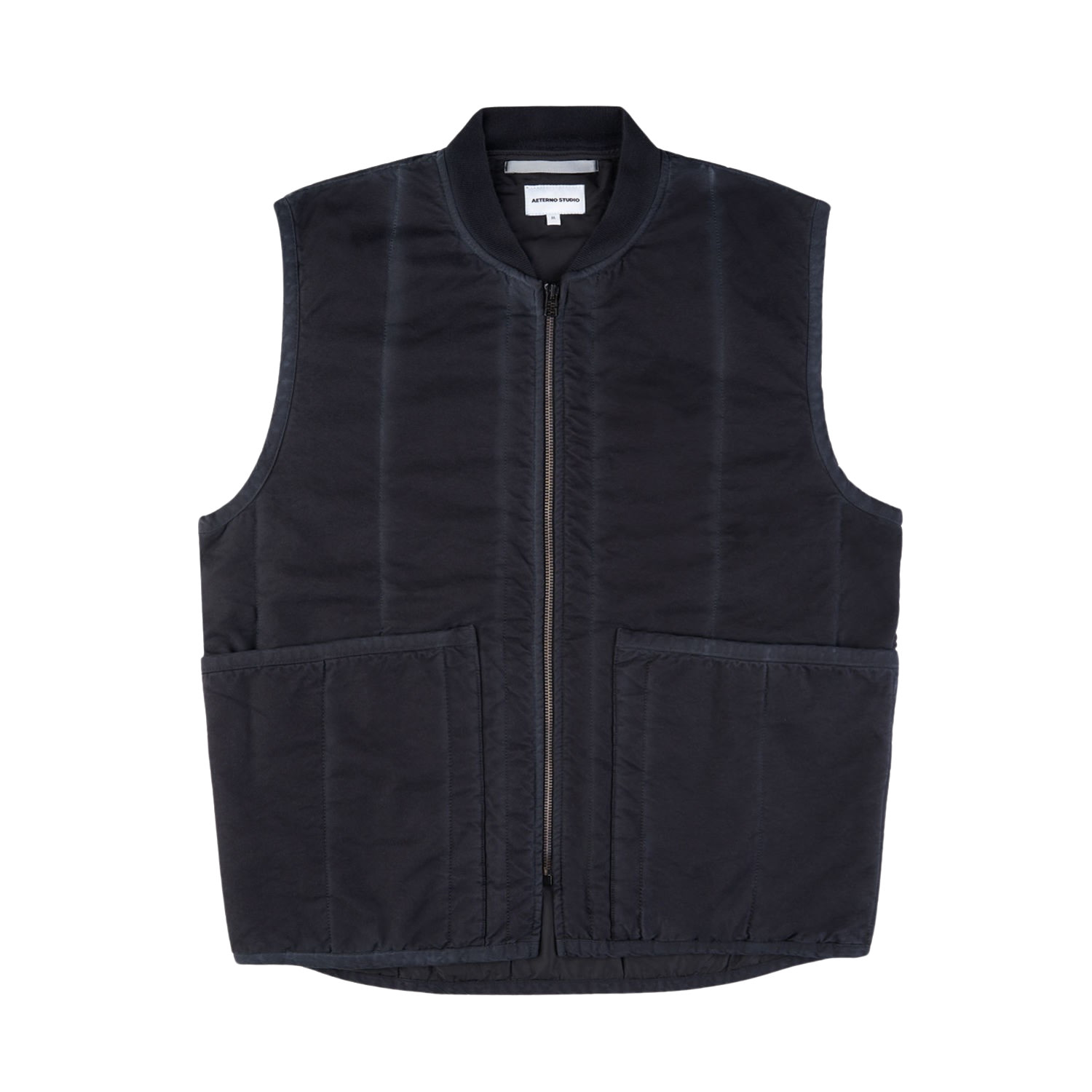 Men’s Zipped Cashmere Insulated Vest - Black Medium Aeterno Studio