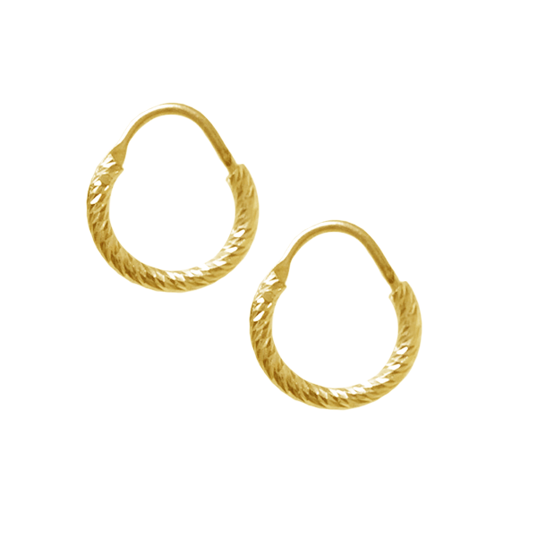 Women’s Sparkly Huggies - Gold The Hoop Station