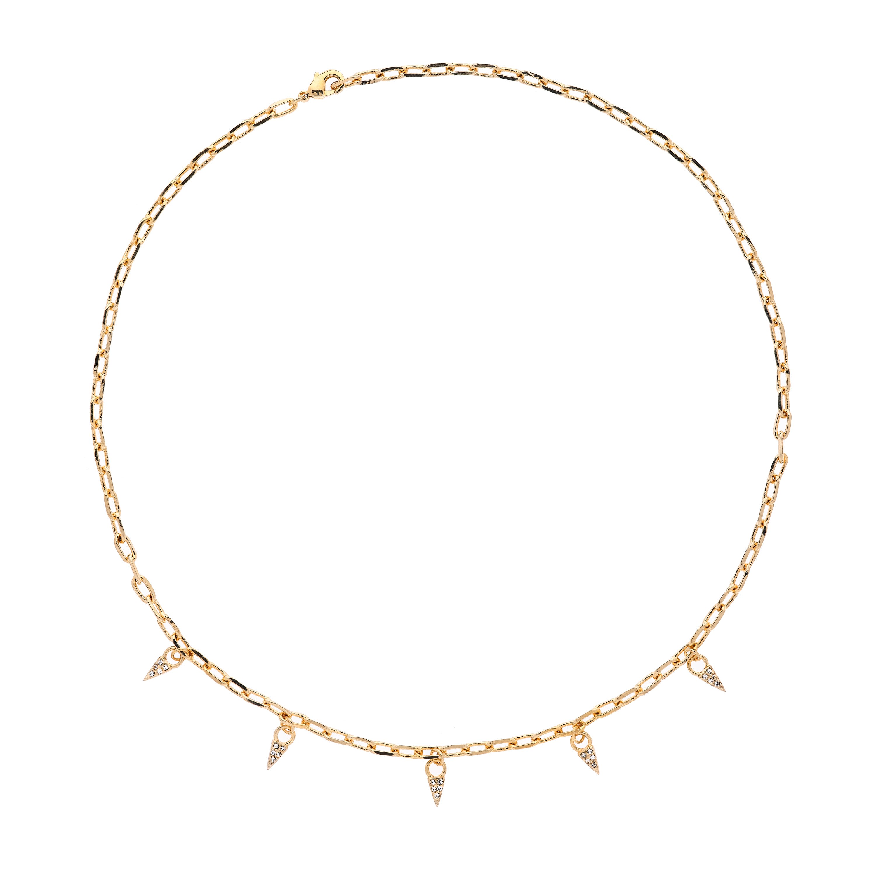 Women’s Gold & Crystal Droplet Chain Necklace Emma Holland Jewellery