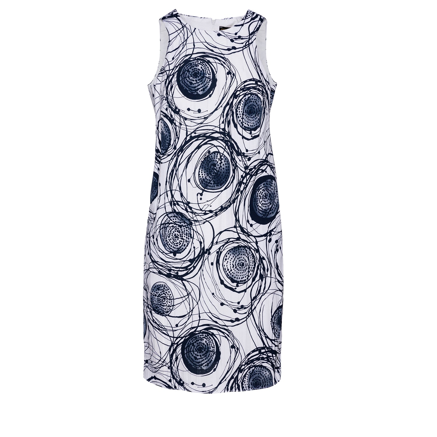 Women’s Blue Print Sleeveless Sack Dress In Navy Small Conquista