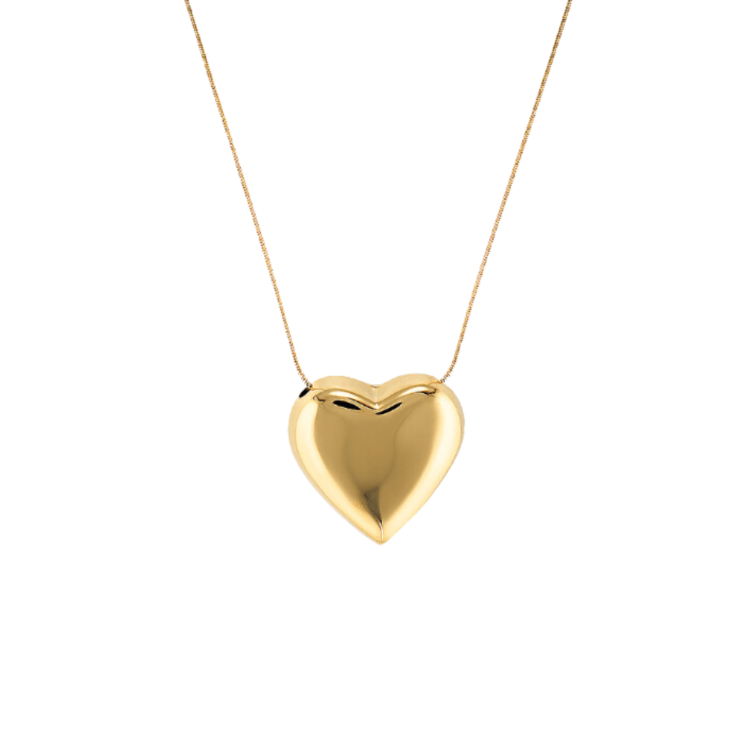 Women’s Gold Puffed Heart Necklace The Messy Archive