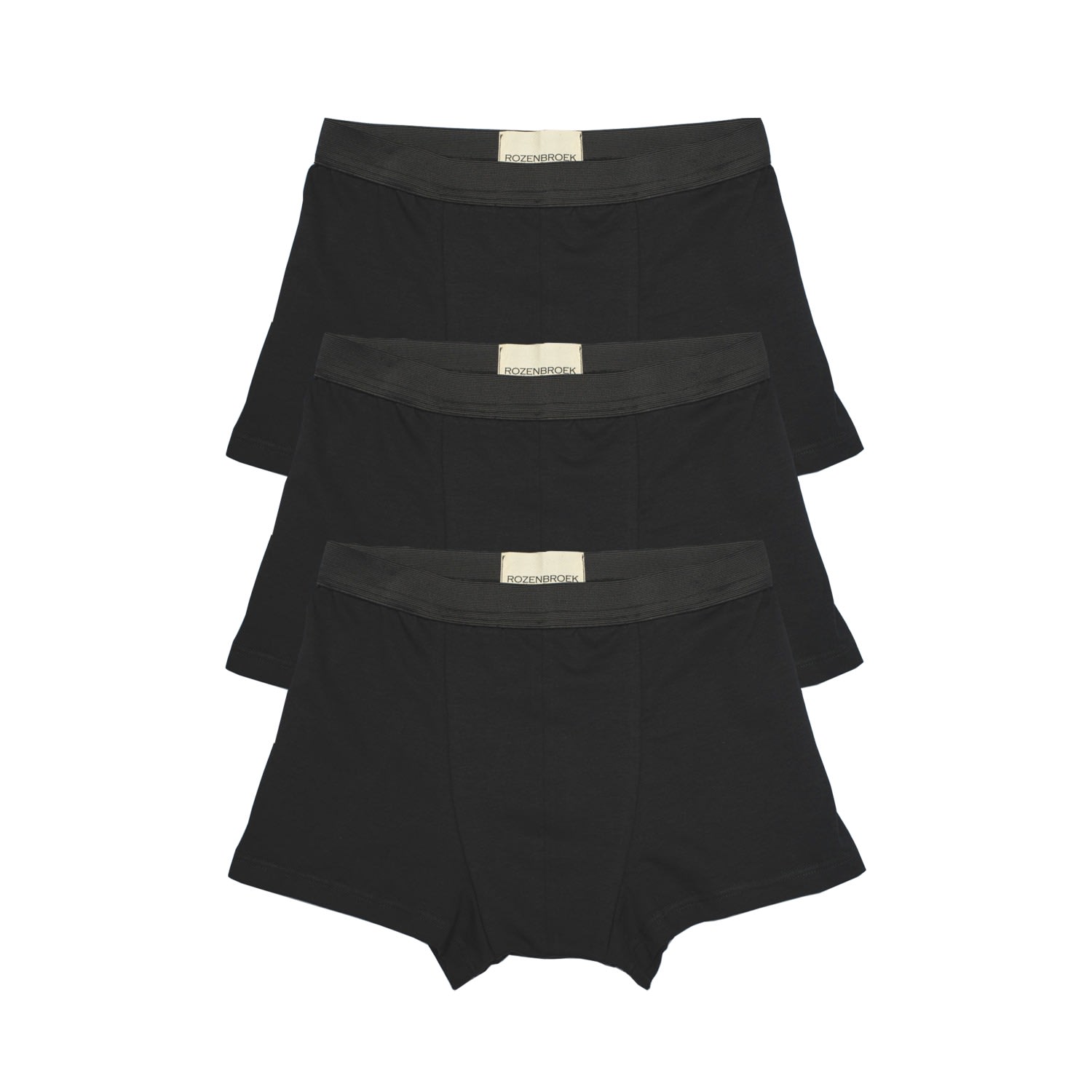 Men’s Organic Bamboo Jersey Trunk In Black - Pack Of 3 Small Rozenbroek