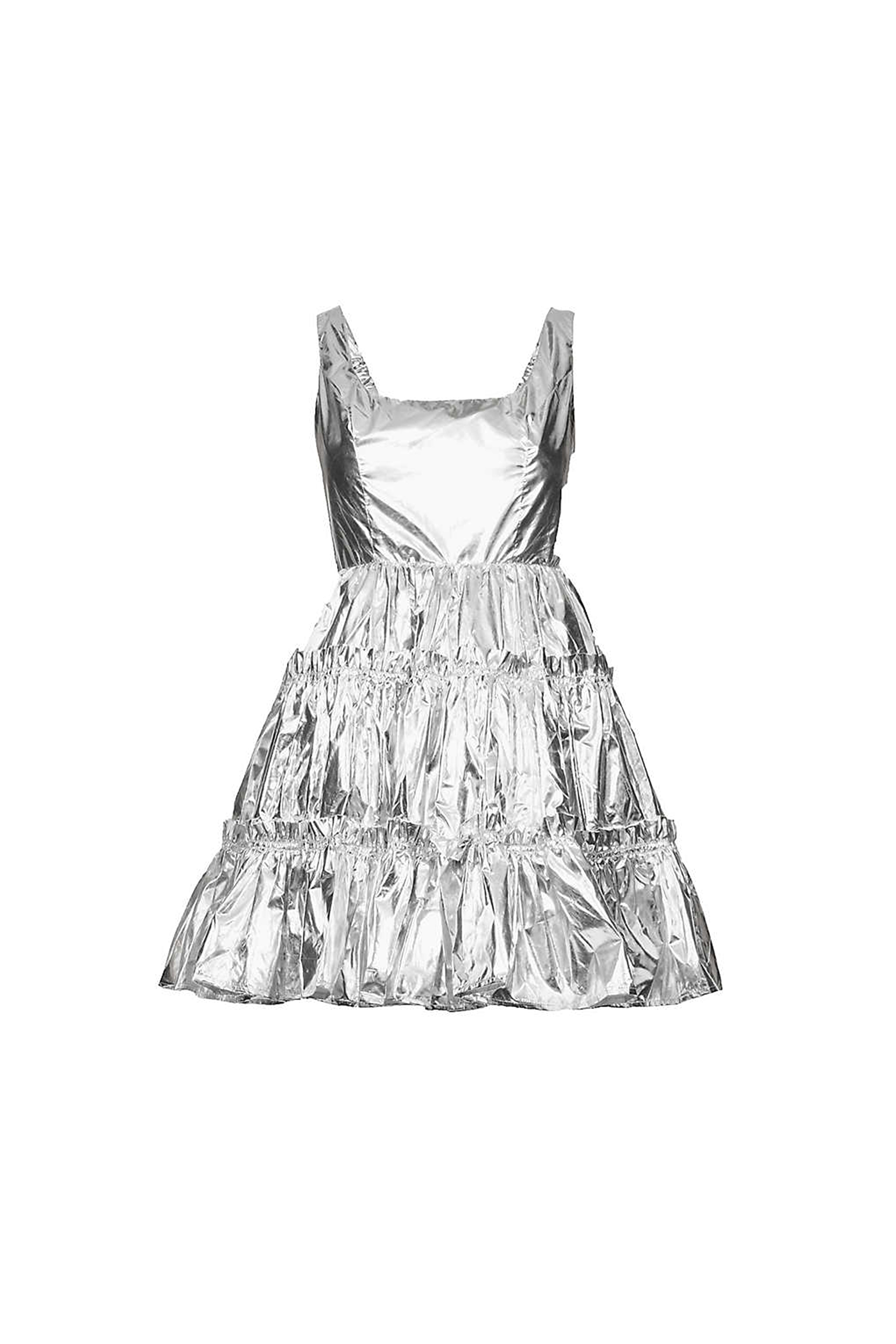 Women’s Lolly Silver Metallic Mini Dress Small Amy Lynn