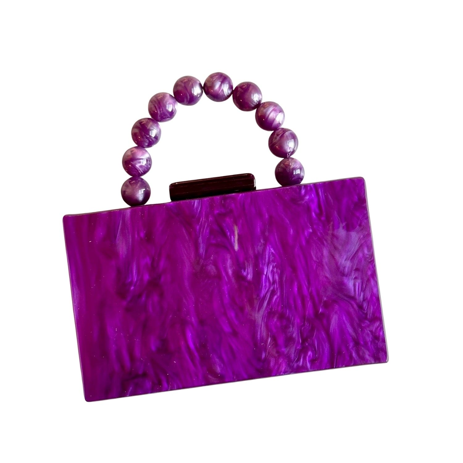 Women’s Pink / Purple Acrylic Party Box Purse In Grape With Beaded Handle Closet Rehab