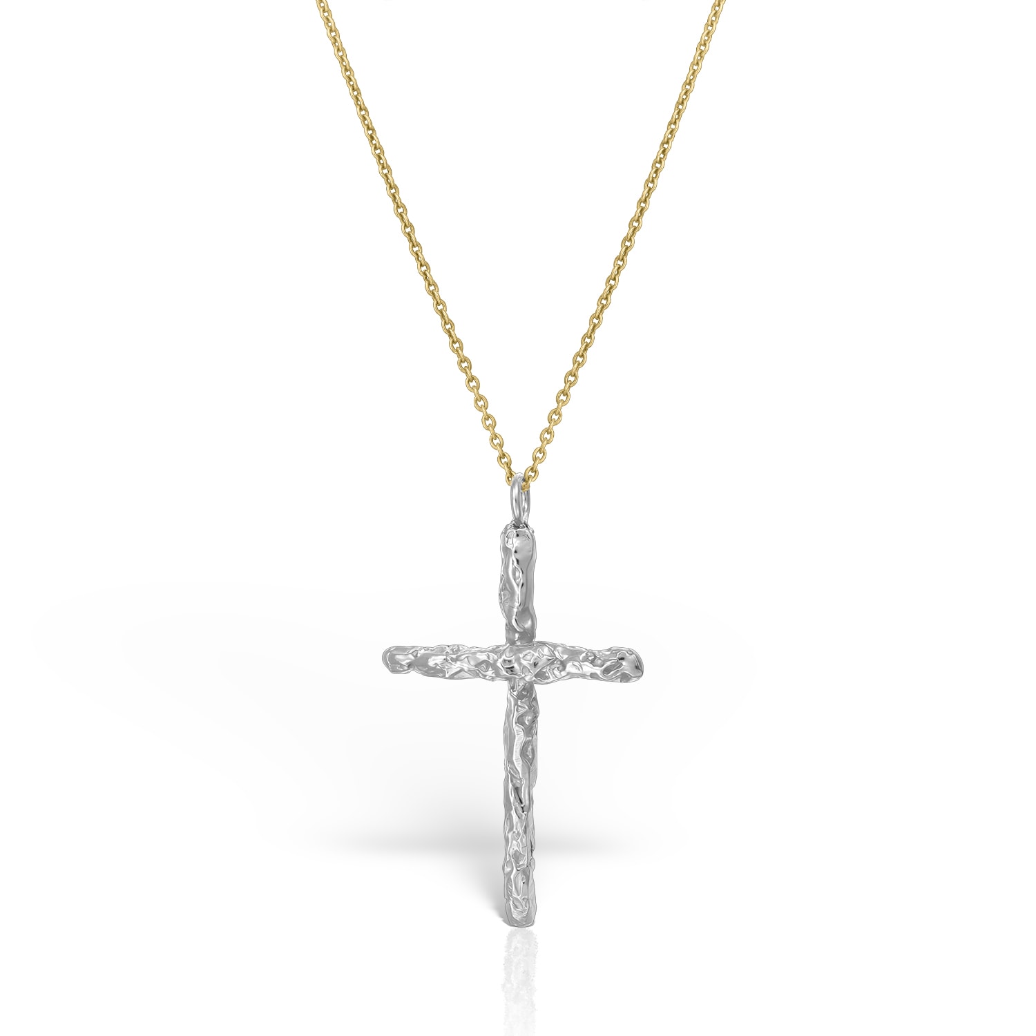 Women’s Silver / Gold Small Karma Cross Silver Necklace Madeleine