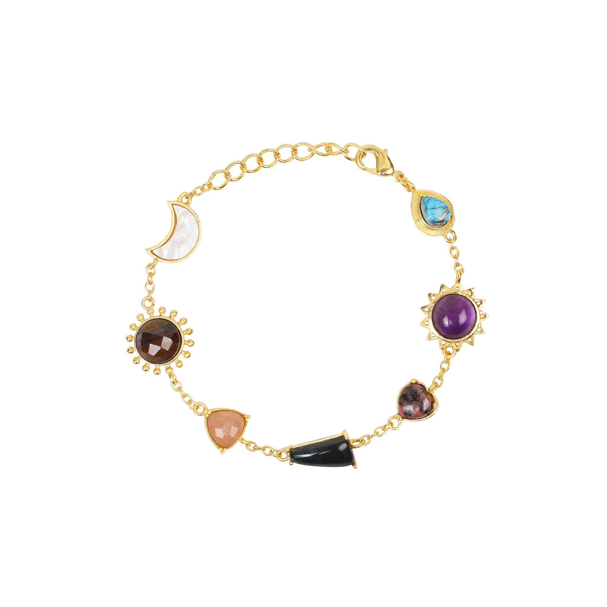 Women’s Gold Stellar Elegance - 7 Healing Stones Bracelet Lila Rasa