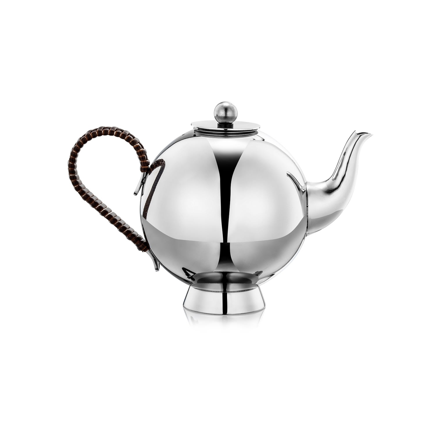 Silver Spheres Tea Infuser Large Wicker Handle Nick Munro