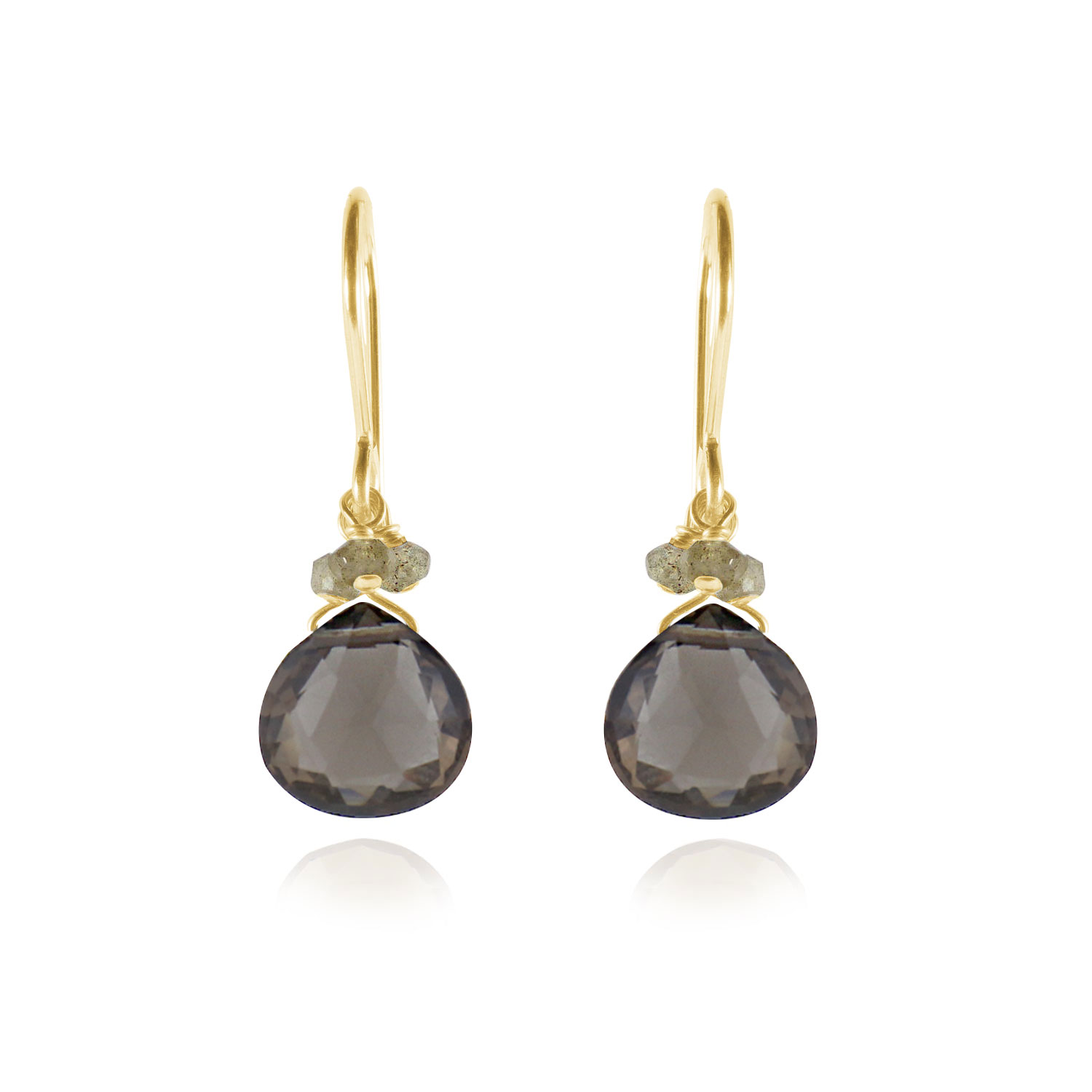 Women’s Brown / Gold Smokey Cluster Drop Earrings Mounir London