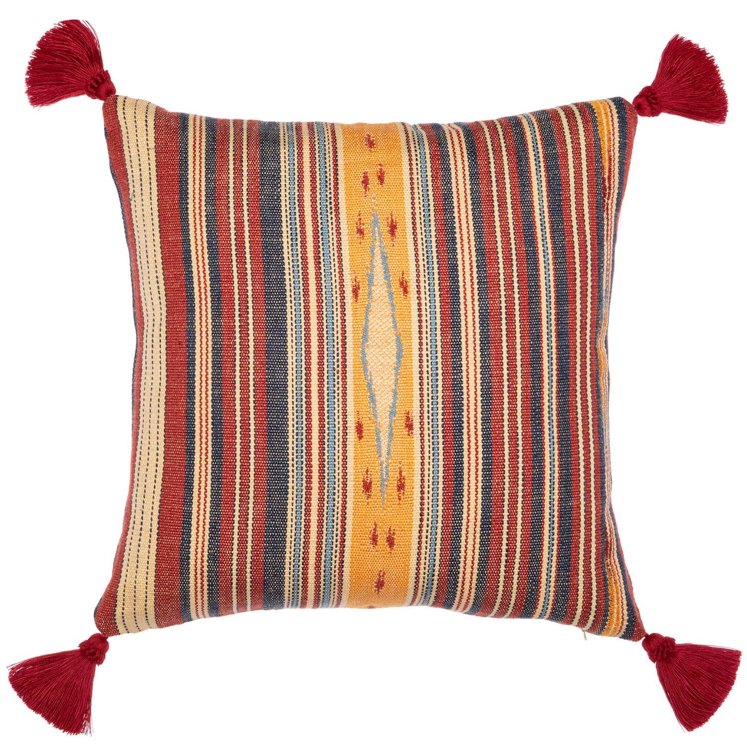 Red / Neutrals / Blue Neyshabour Square Cushion By Mindthegap