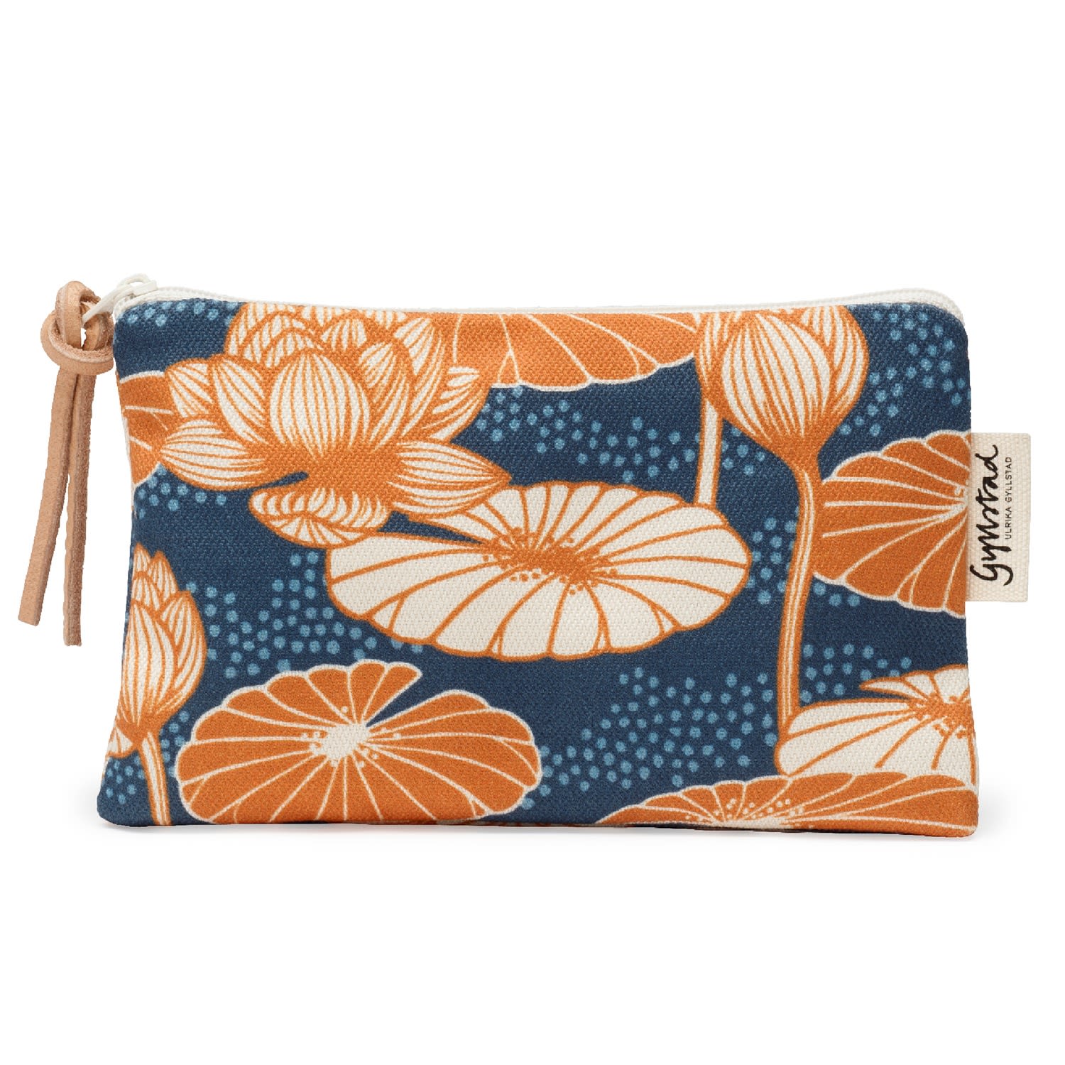 Blue / Yellow / Orange Lotus Blue Orange Makeup Purse Gyllstad