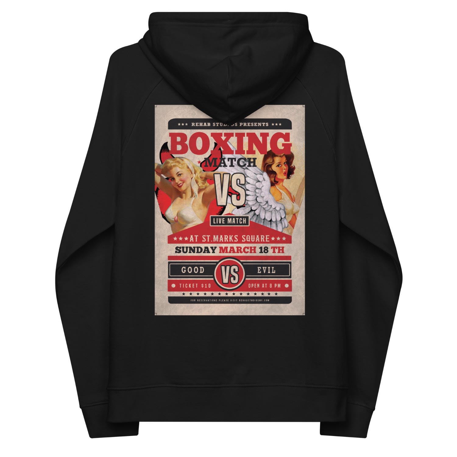 Women’s Black Knockout Hoodie Medium Rehab Studios