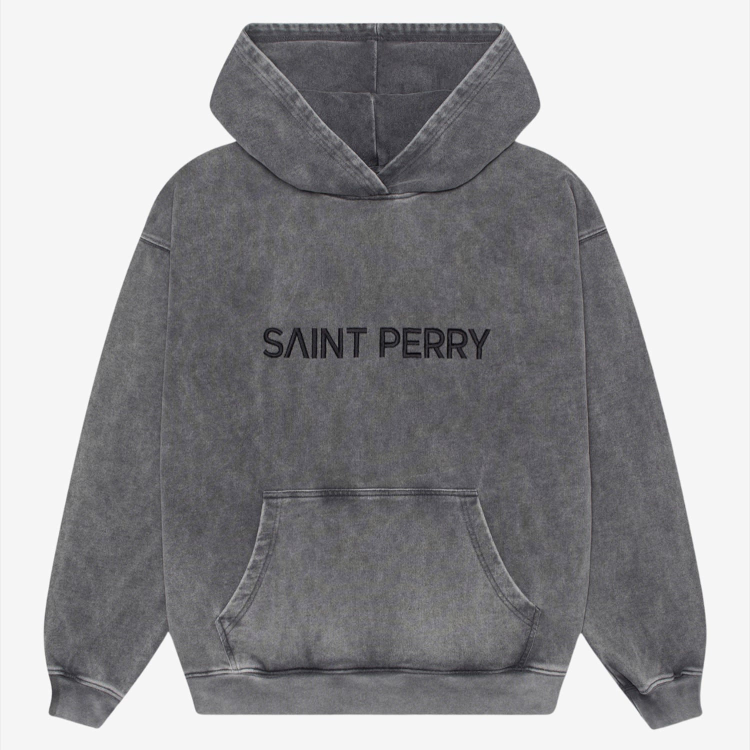 Grey Exclusive Saint Perry Embroidery Hoodie Vintage Gray M