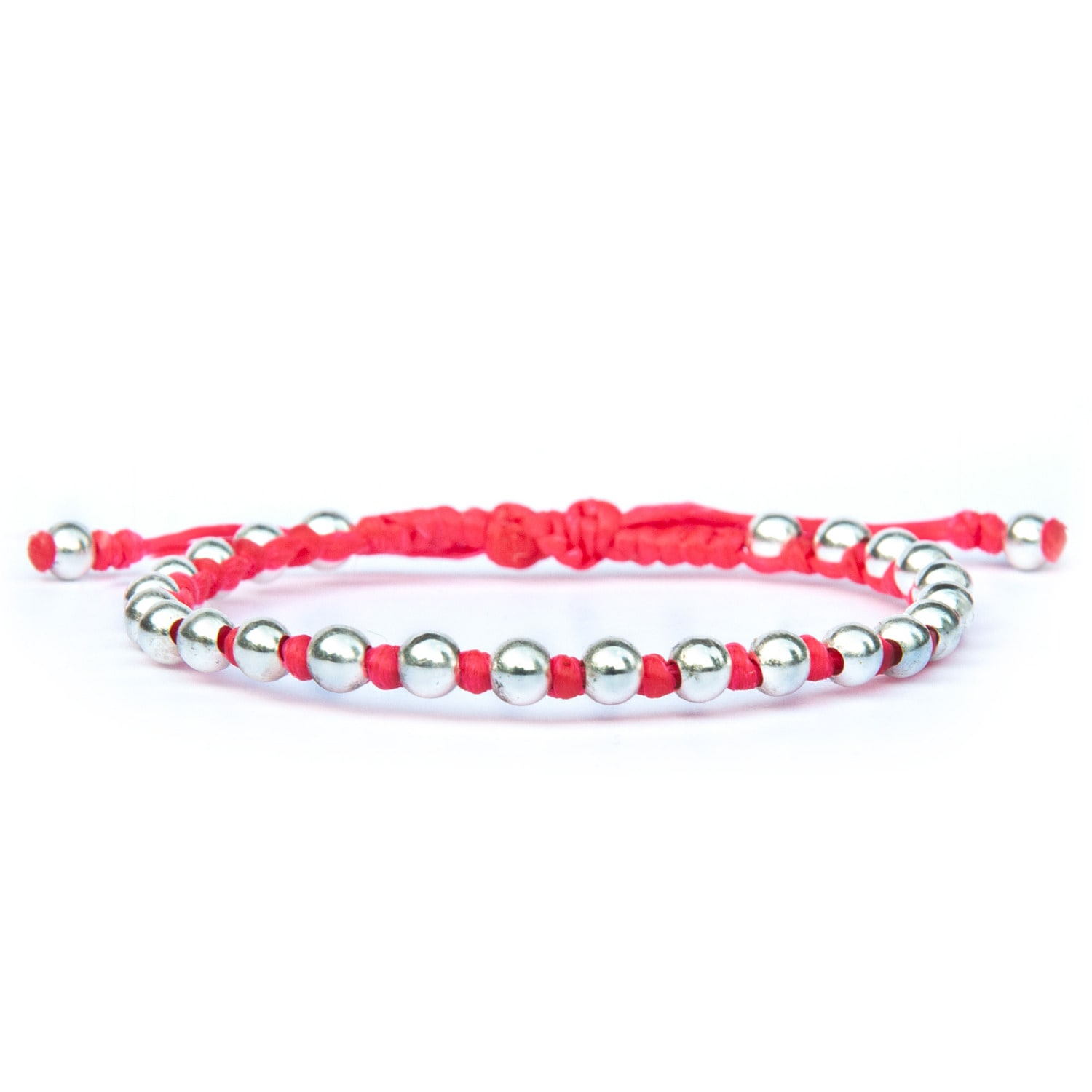 Women’s Pink / Purple Delicate Pink Rope Friendship Bracelet With Sterling Silver Beads - Vegan Harbour Uk Bracelets
