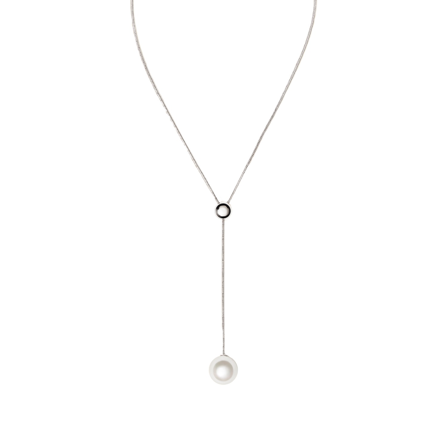 Women’s Minimalism Galet Lariat Necklace - Silver Me30