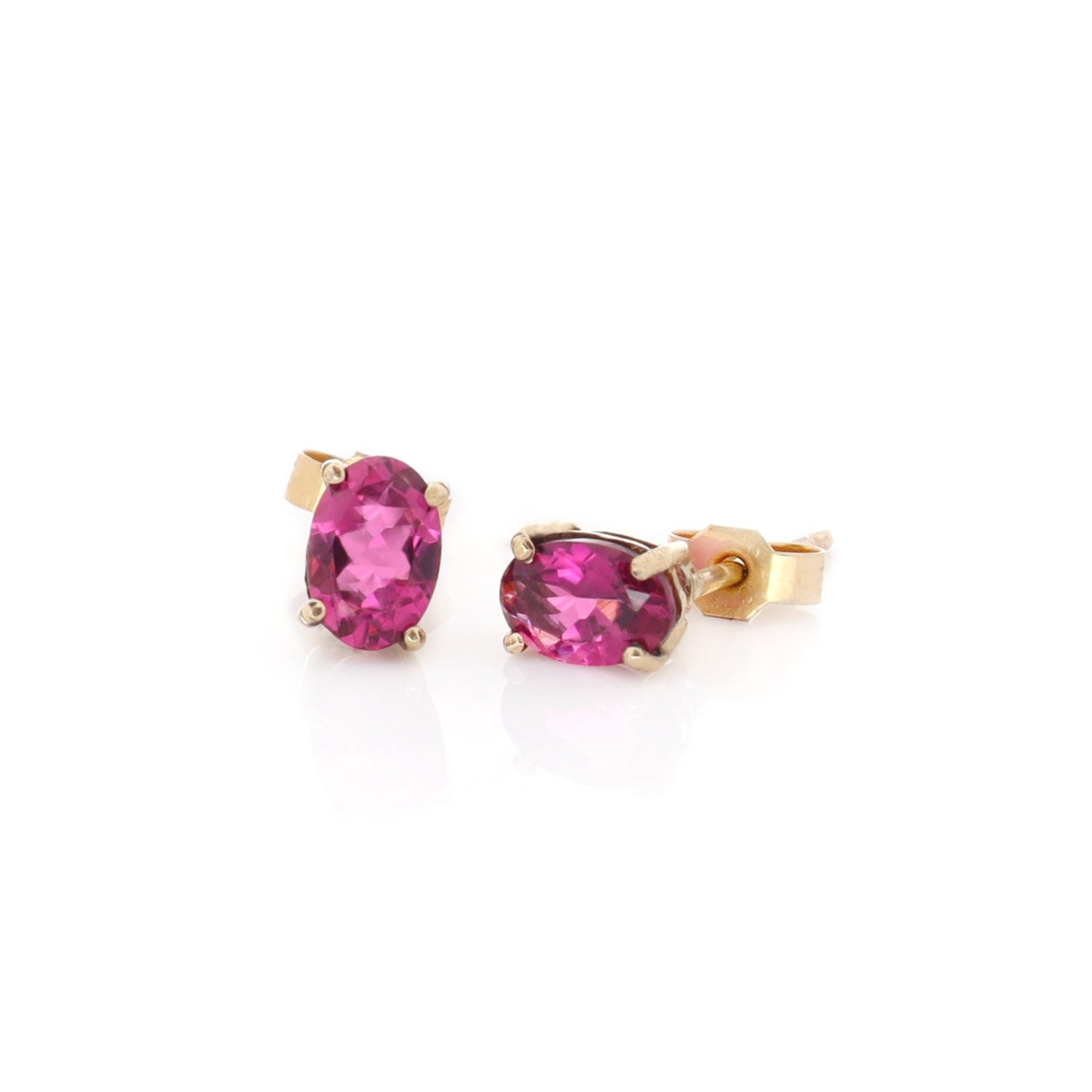 Women’s Gold / Pink / Purple Pink Tourmaline Gold Stud Earrings Gabriella Alicia