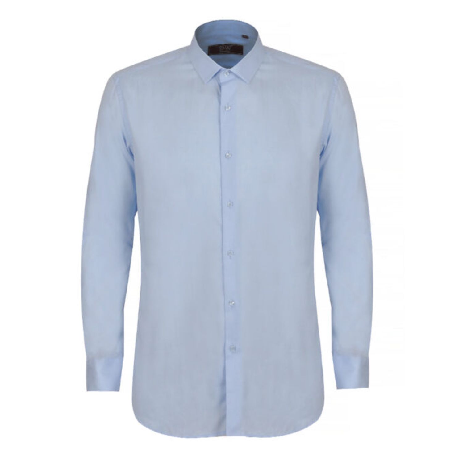 Men’s Classic Collar Button Cuff Poplin Shirt - Light Blue 15.5" David Wej