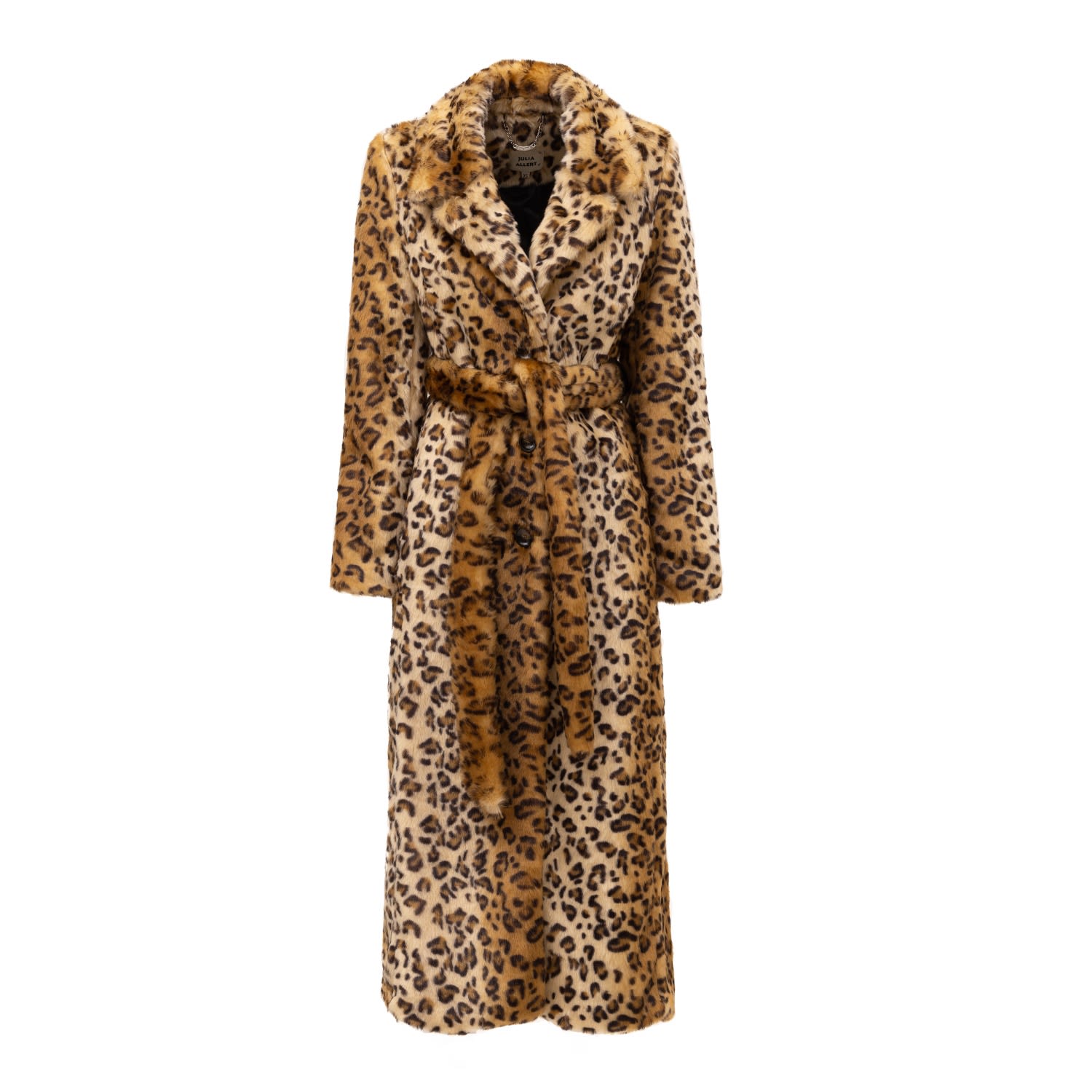 Women’s Neutrals / Black Demi-Season Animal Print Faux Fur Coat Extra Small Julia Allert