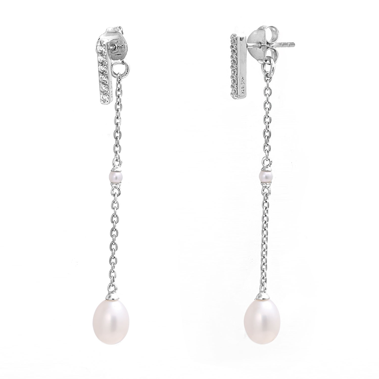 Women’s Stellar Pearl Earrings - Silver Dov Jewelry