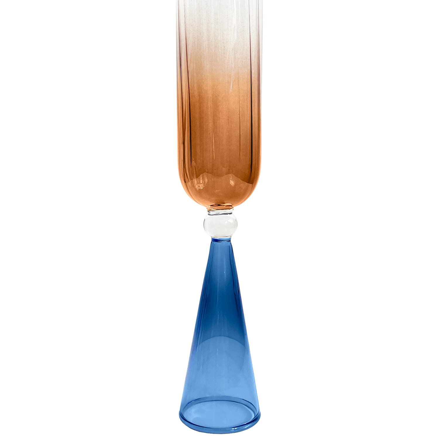 Gold / Blue Gatsby Champagne Flute - Set Of Four - Amber Lodore