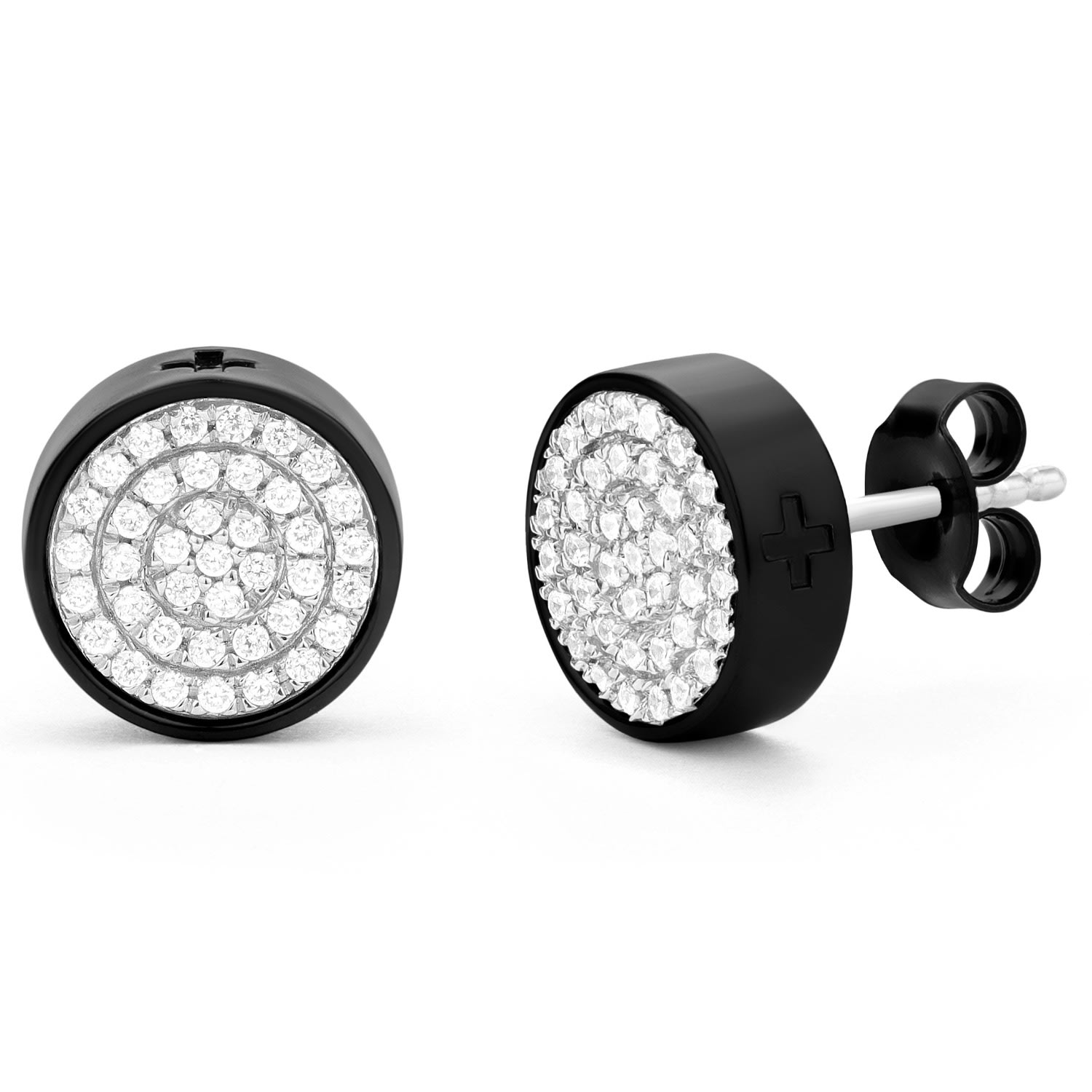 Women’s Two-Tone Circle Earrings In Black - M All Incl.+