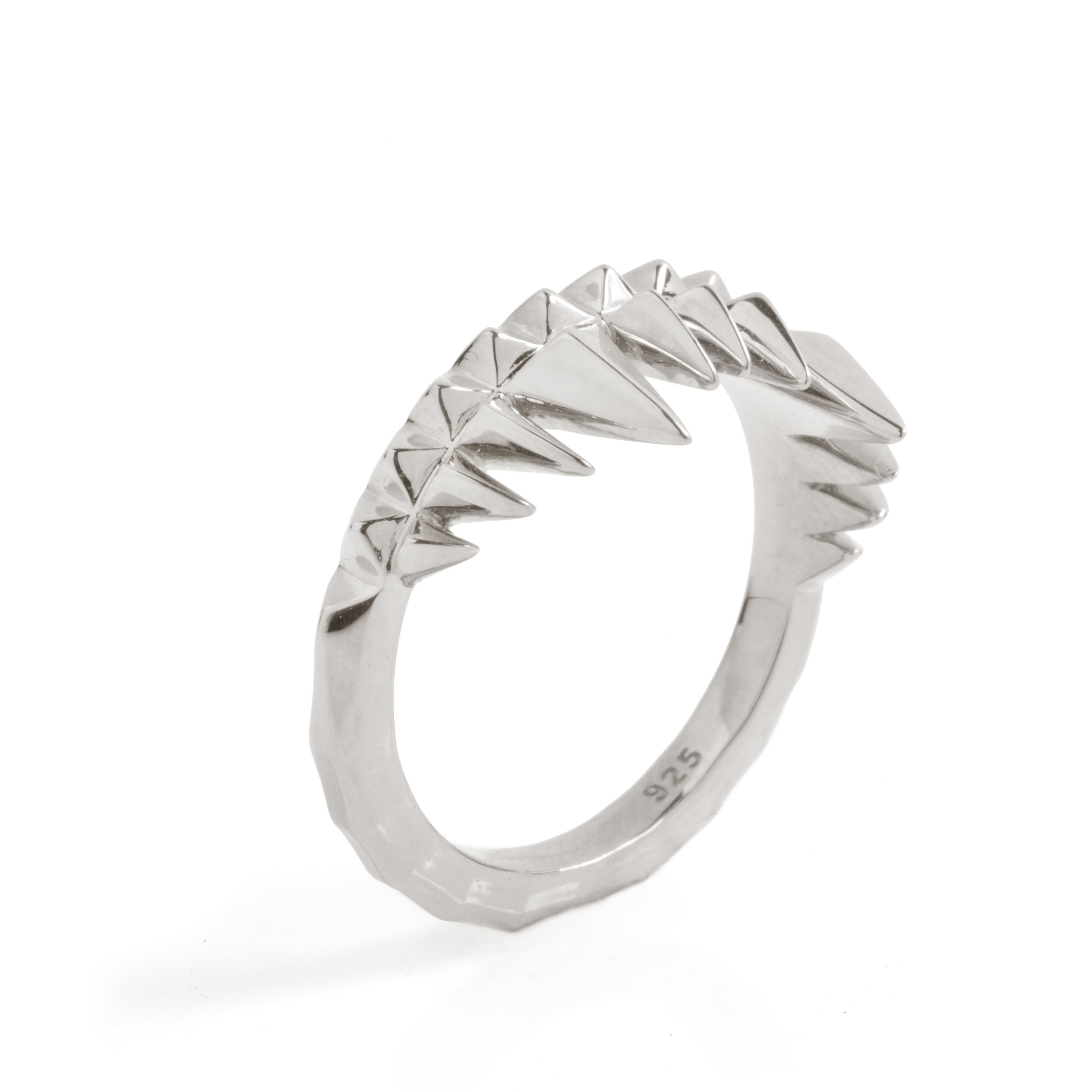 Women’s Crocodile Bite Ring Silver Kasun