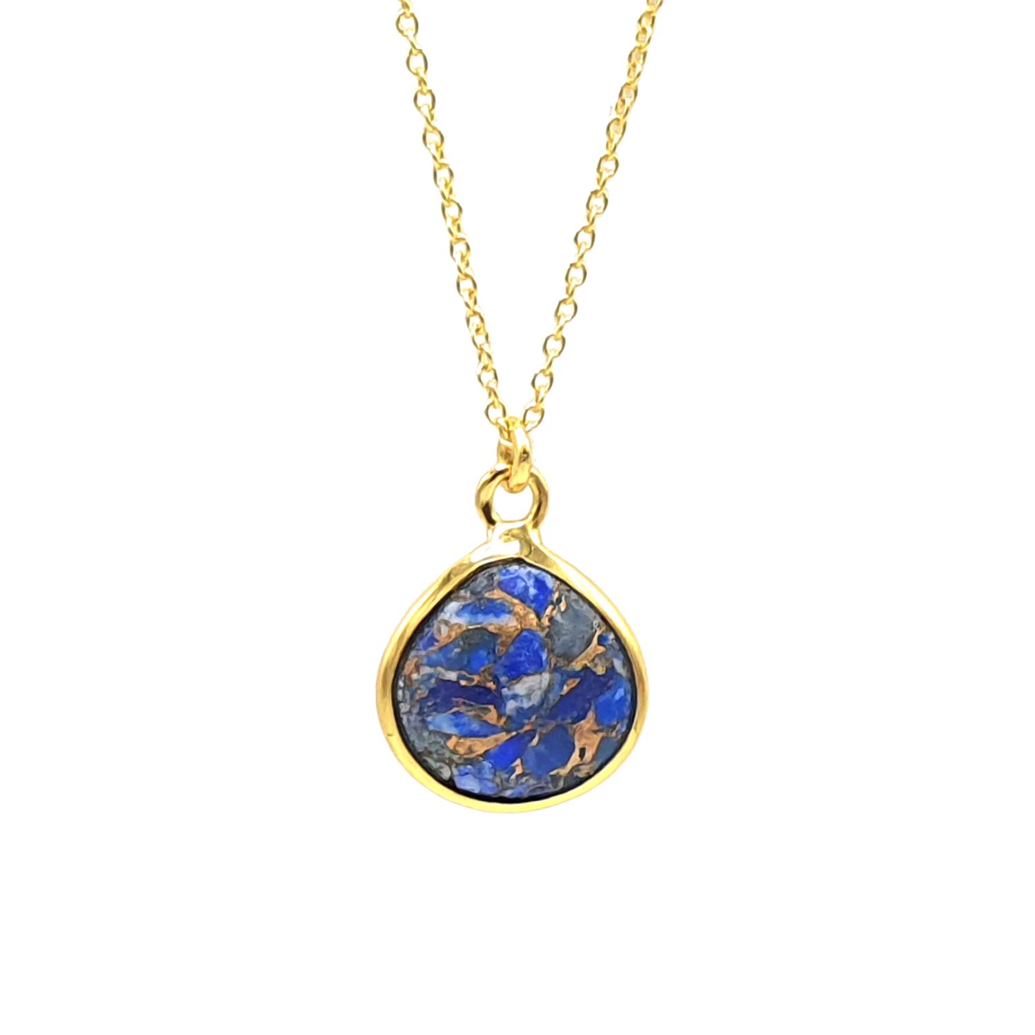 Women’s Blue / Gold Gold Vermeil Plated Blue Lapis Lazuli September Birthstone Pendant Necklace Harfi