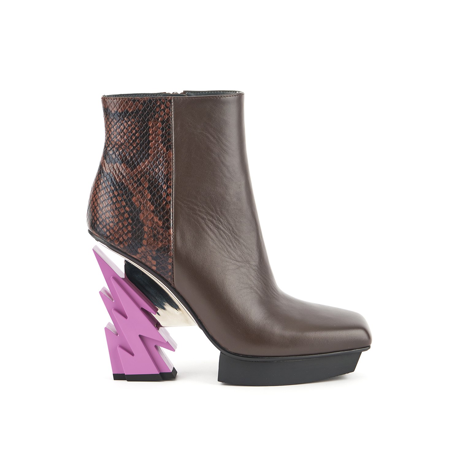 Women’s Brown / Pink / Purple Glam Square Boot - Umber 5.5 Uk United Nude