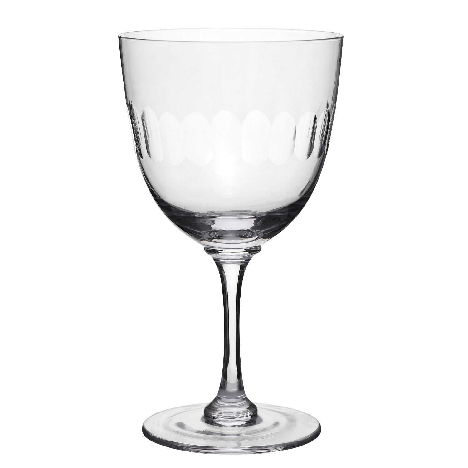 Six Hand-Engraved Crystal Wine Glasses With Lens Design The Vintage List