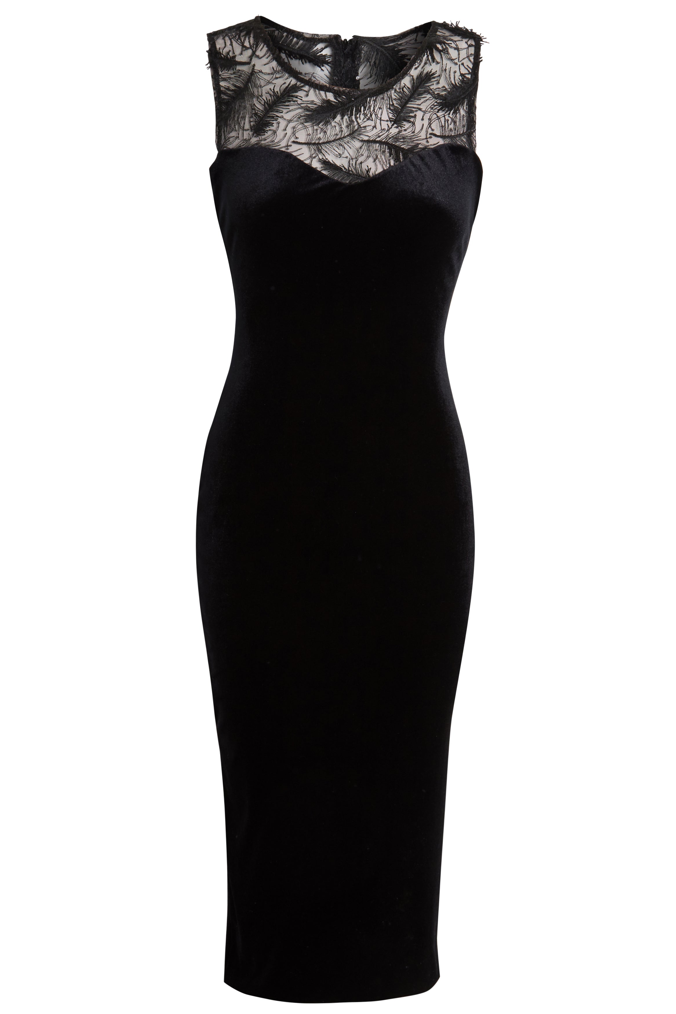 Women’s Black Velvet Bodycon Dress Medium Sarvin