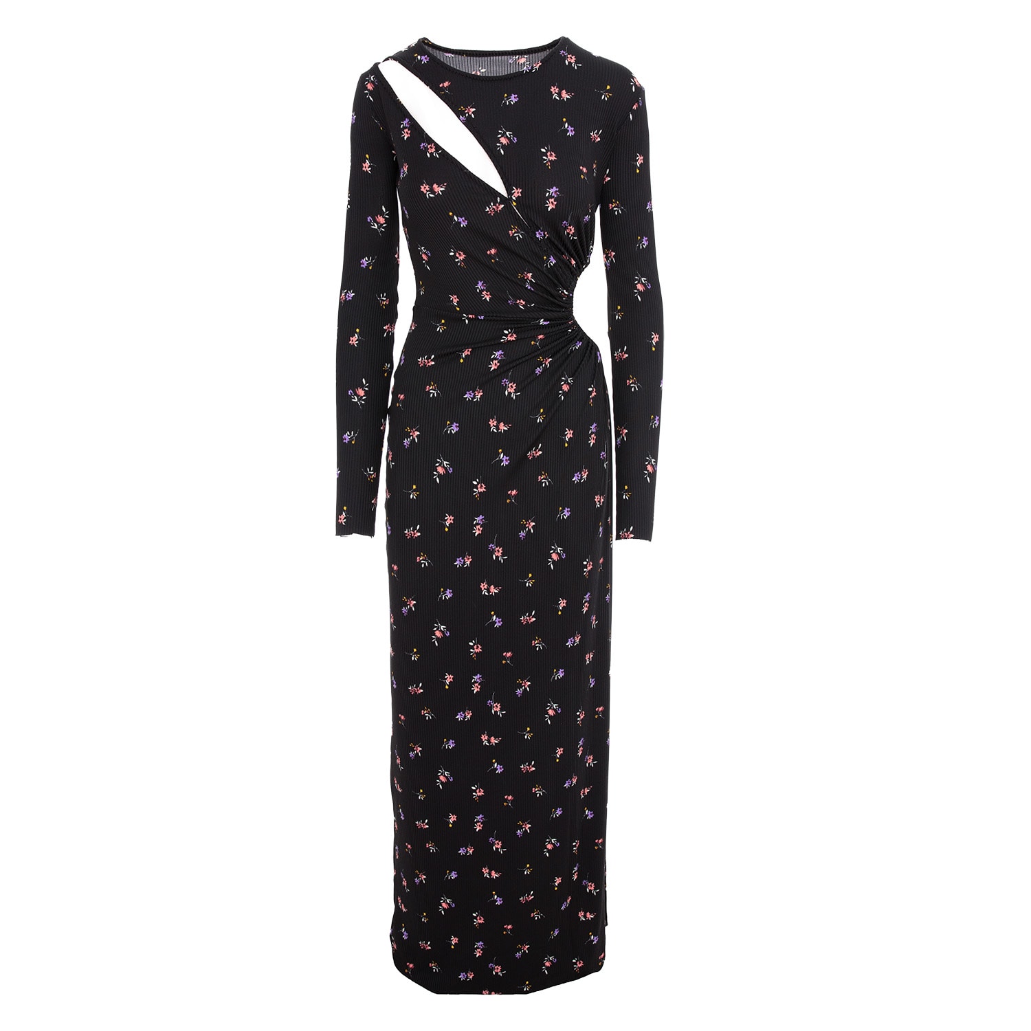 Women’s Mykonos Printed Jersey Cut Out Maxi Dresss In Black M/L Roserry