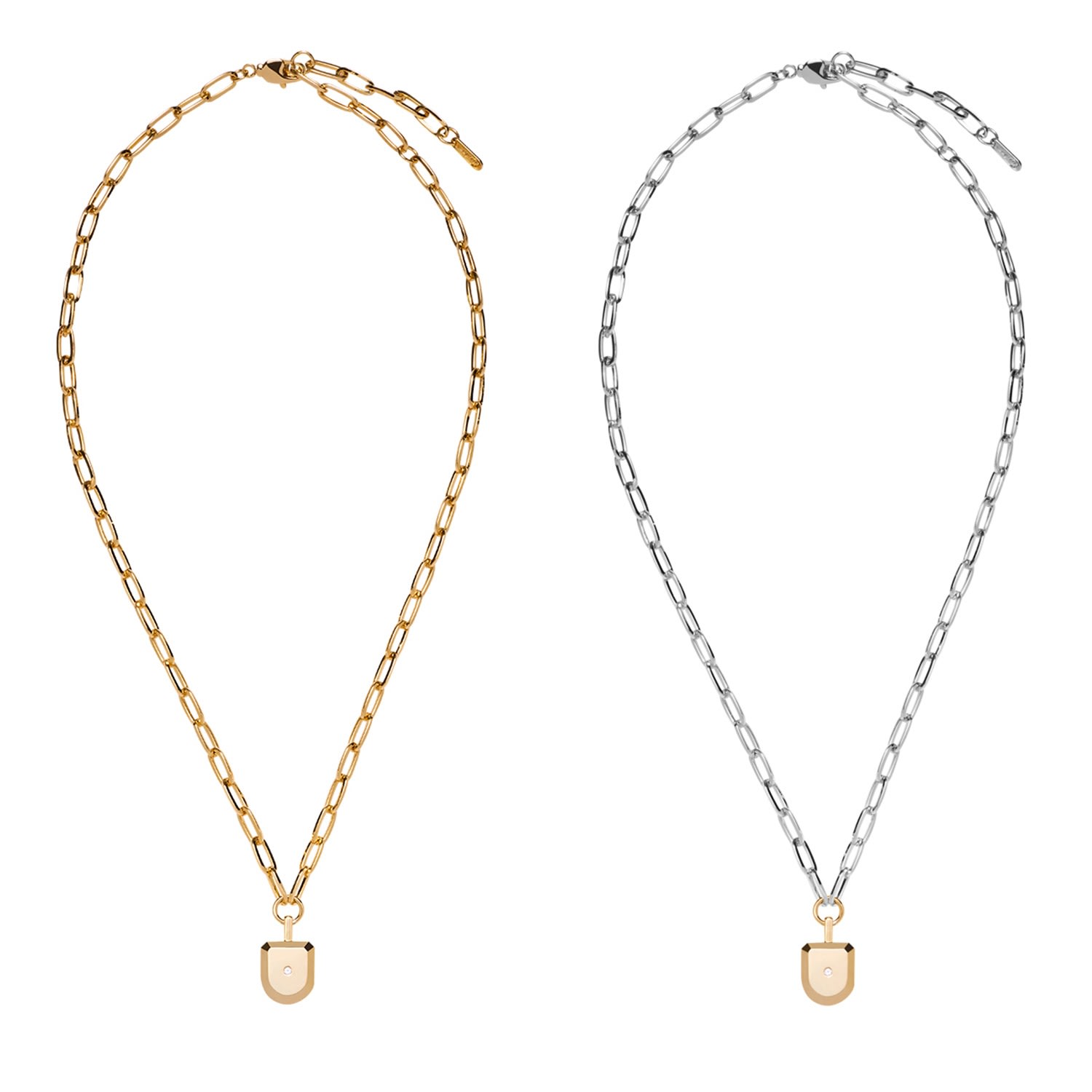 Women’s Mykonos Combi Dual Layered Chain Necklace With Swarovski Stone Ille Lan