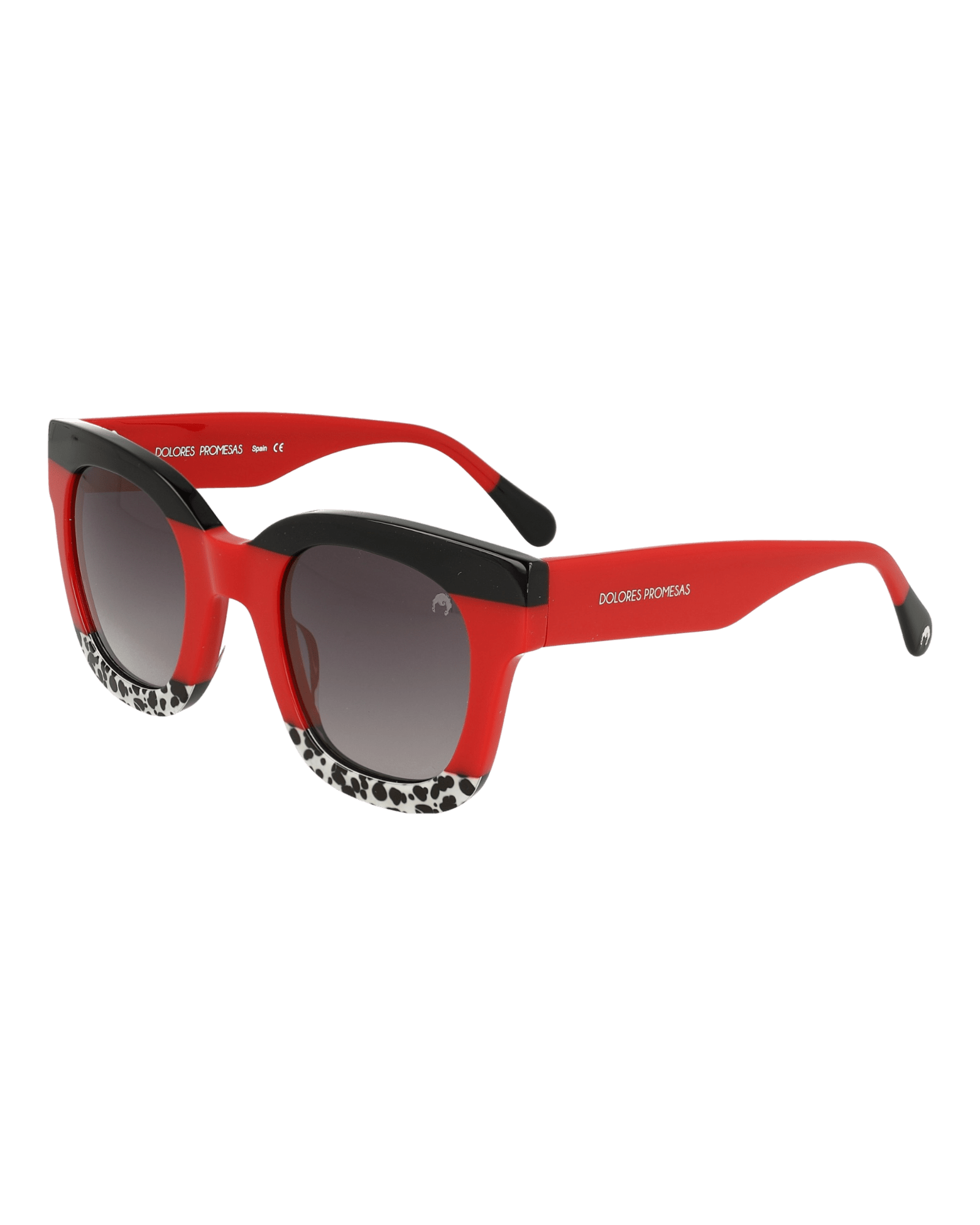 Women’s Black / Red Glasses With Red Square Patterned Trend One Size Dolores Promesas