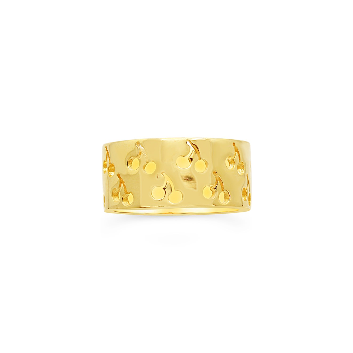 Women’s 18K Gold Vermeil Cut Out Cherry Band Ring Lucky Eleven
