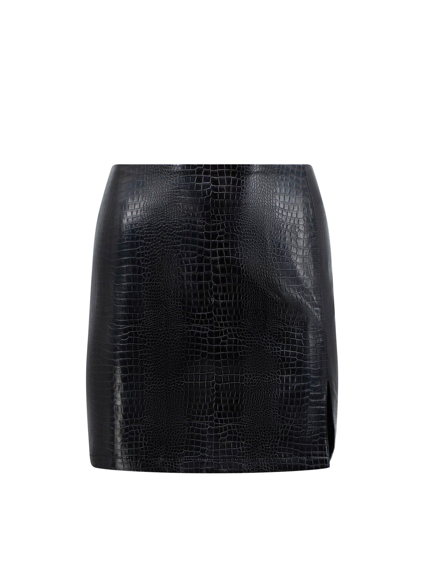 Women’s Black Faux Leather Mini Skirt Large Summer Wren