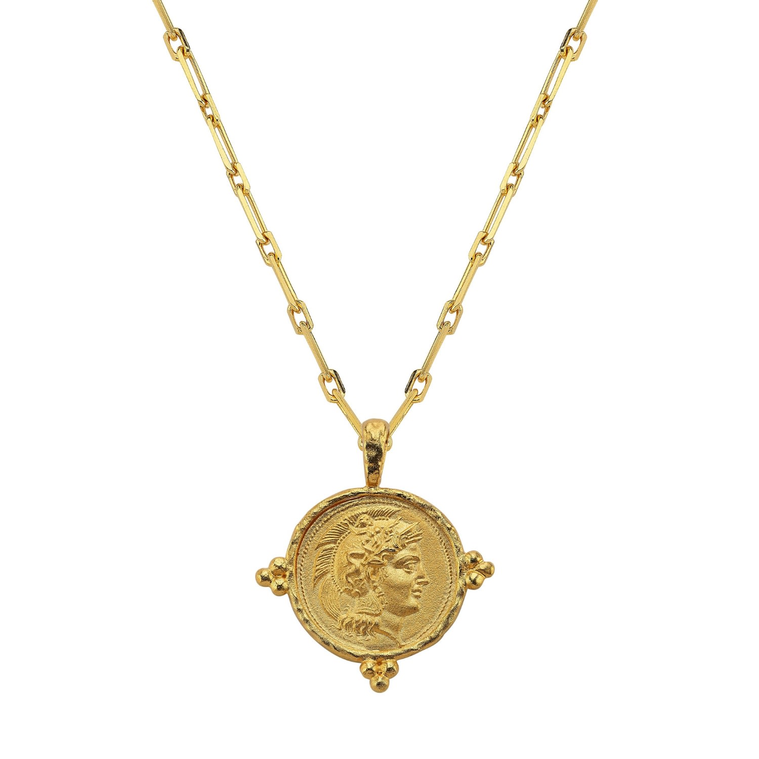 Women’s Gold Hercules Coin Medallion Necklace Assuwa